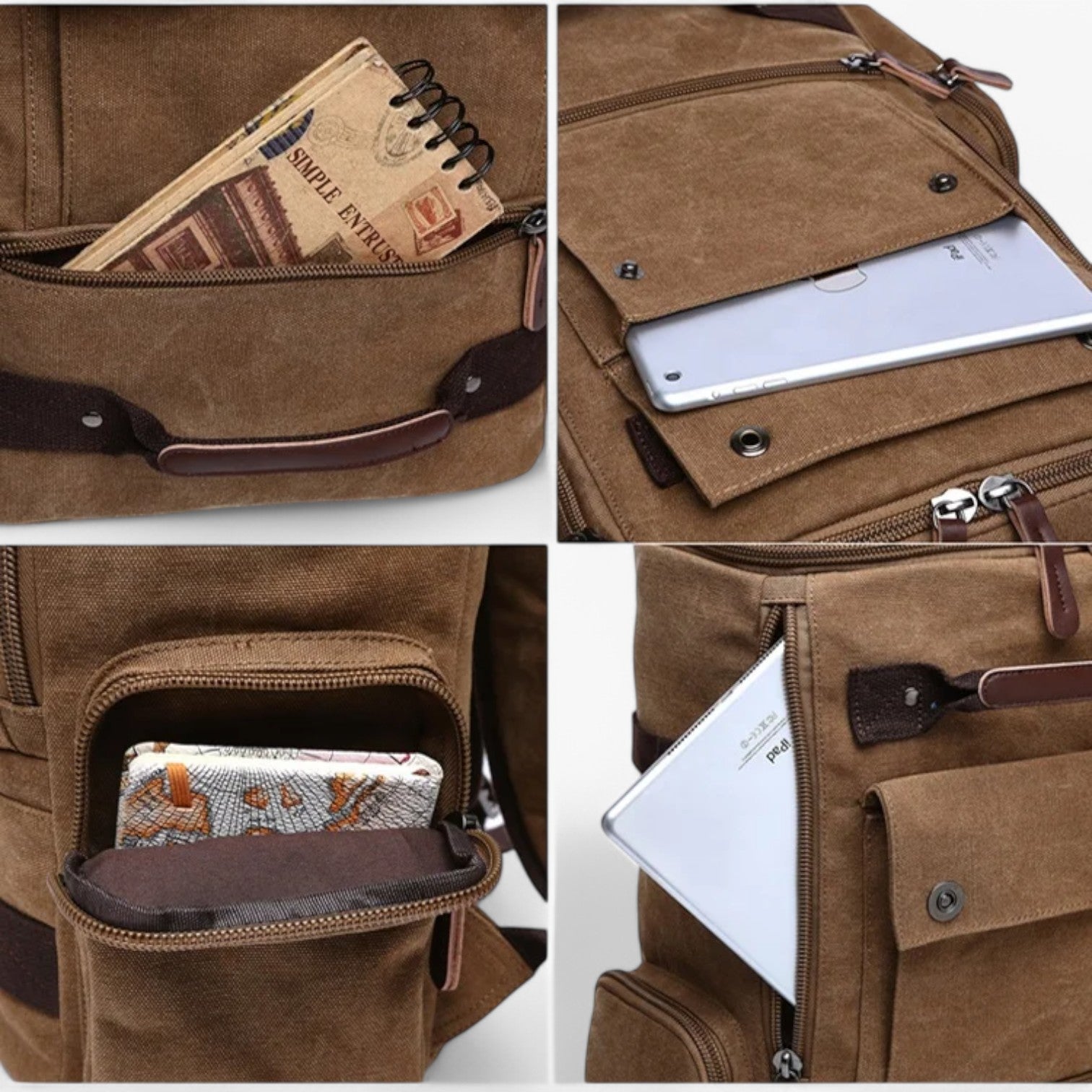 Enrique | Rumlig Vintage Læder Rygsæk med Laptoplomme - - bags - {{ product_tags }