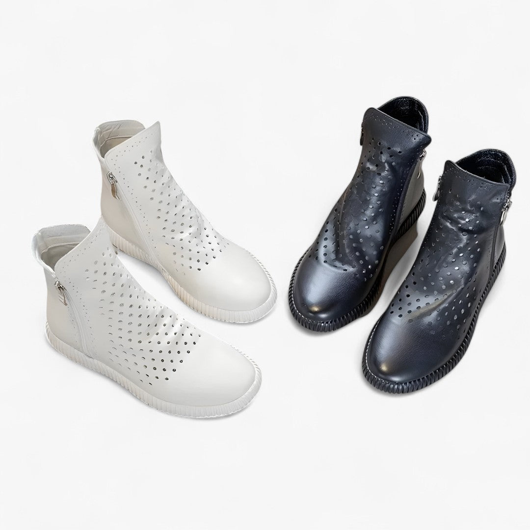 Dalia | Gladiatorstøvler i ægte læder med kilehæling i boho-stil - - Dalia | Gladiatorstøvler i ægte læder med kilehæling i boho-stil - €25 - {{ product_tags }