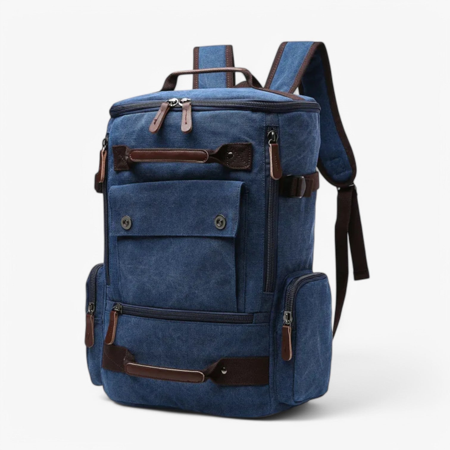 Enrique | Rumlig Vintage Læder Rygsæk med Laptoplomme - Blå - bags - {{ product_tags }