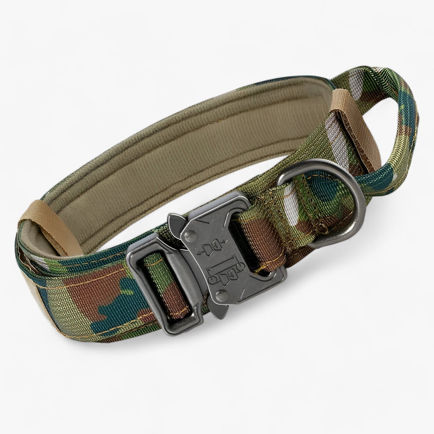 Brodie| Taktisk hundehalsbånd med håndtag til træning - Camouflage Halsbånd - Brodie| Taktisk hundehalsbånd med håndtag til træning - €25 - {{ product_tags }