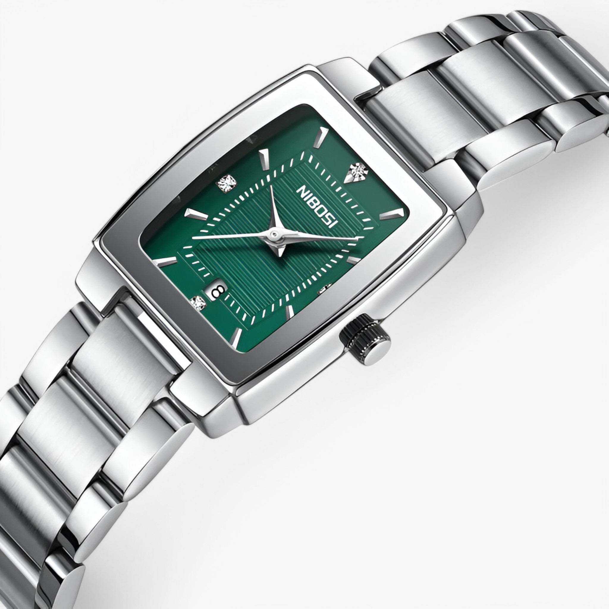 Aurora | Luksus dameur lavet af rustfrit stål - sølvgrøn - watches - {{ product_tags }