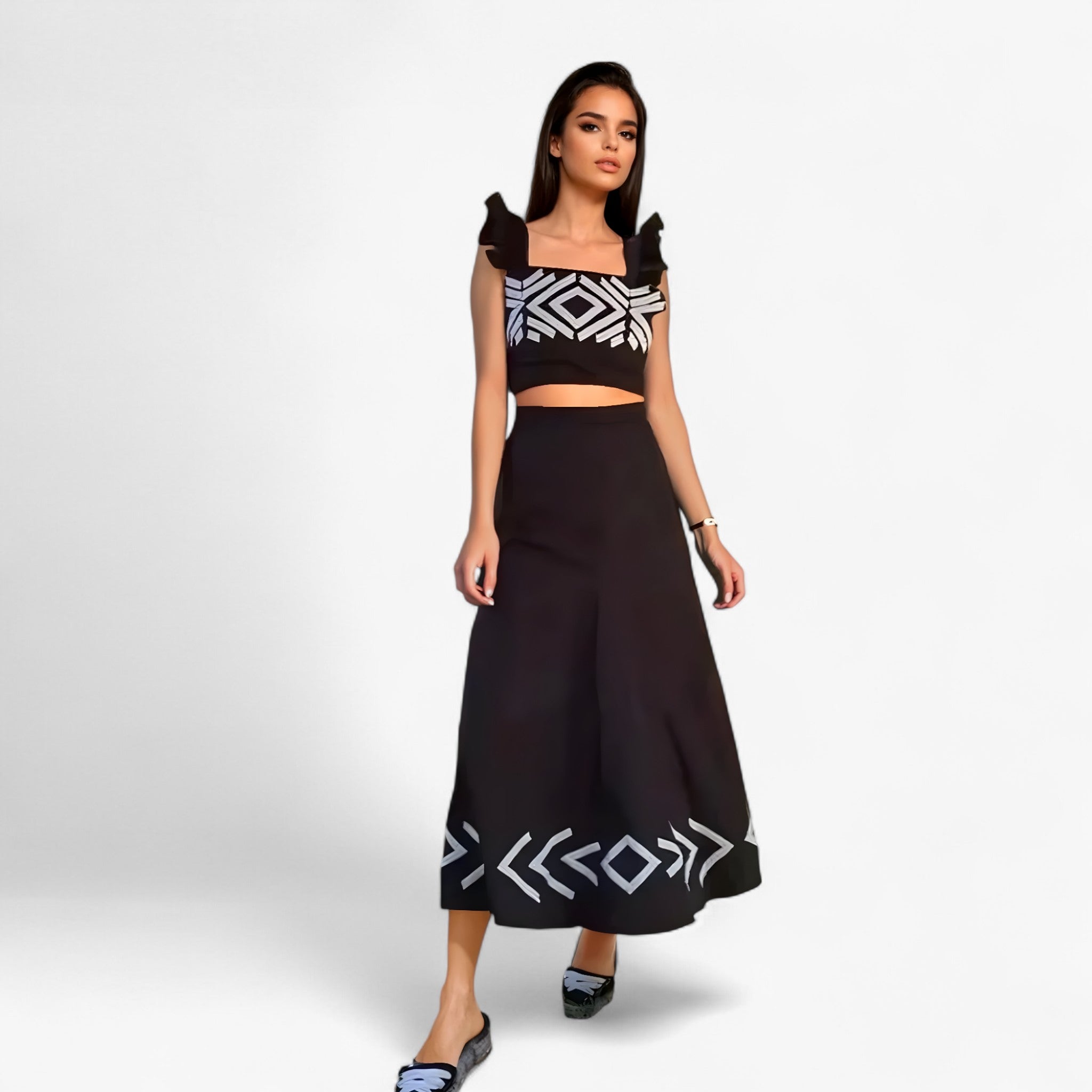 Crisha - Completo Nederdel og Top - Sort - women's fashion - {{ product_tags }