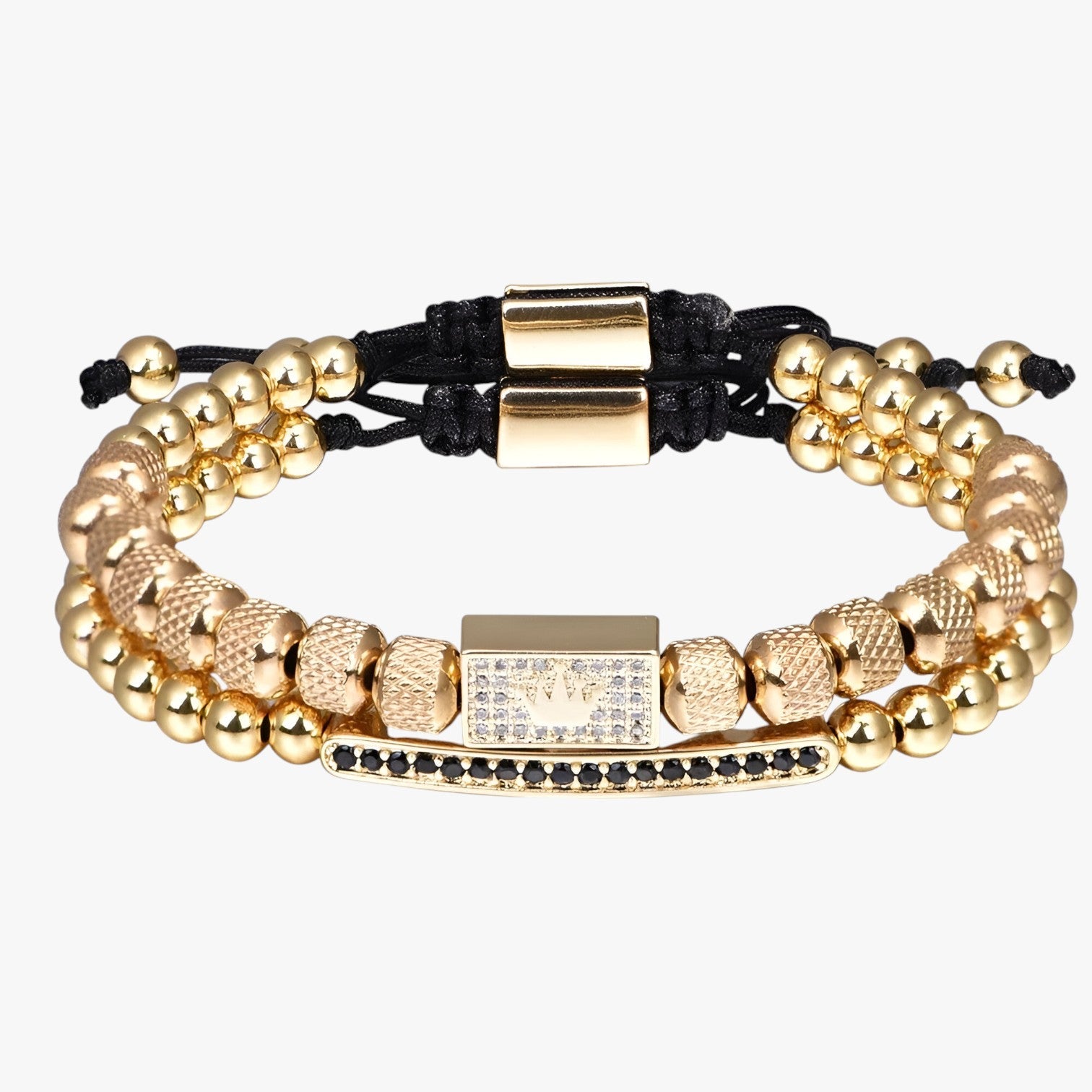 Zanjoe | Crown Power - Sæt med 2 armbånd til stil og selvtillid - Guld Sæt - watches - {{ product_tags }