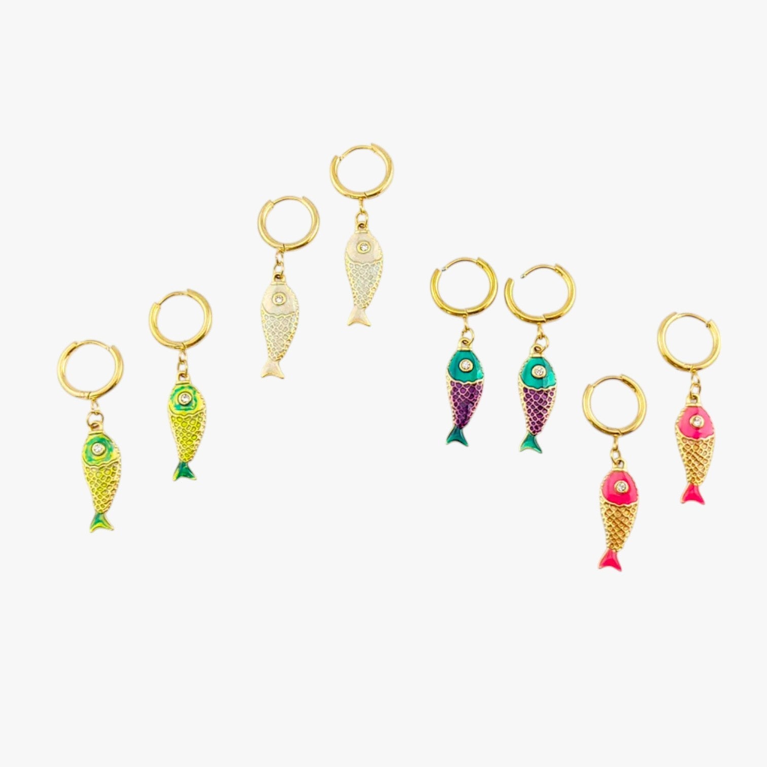 Irene | Sommerlige Koi ørestikker i farvet stål - - Irene | Sommerlige Koi ørestikker i farvet stål - €25 - {{ product_tags }