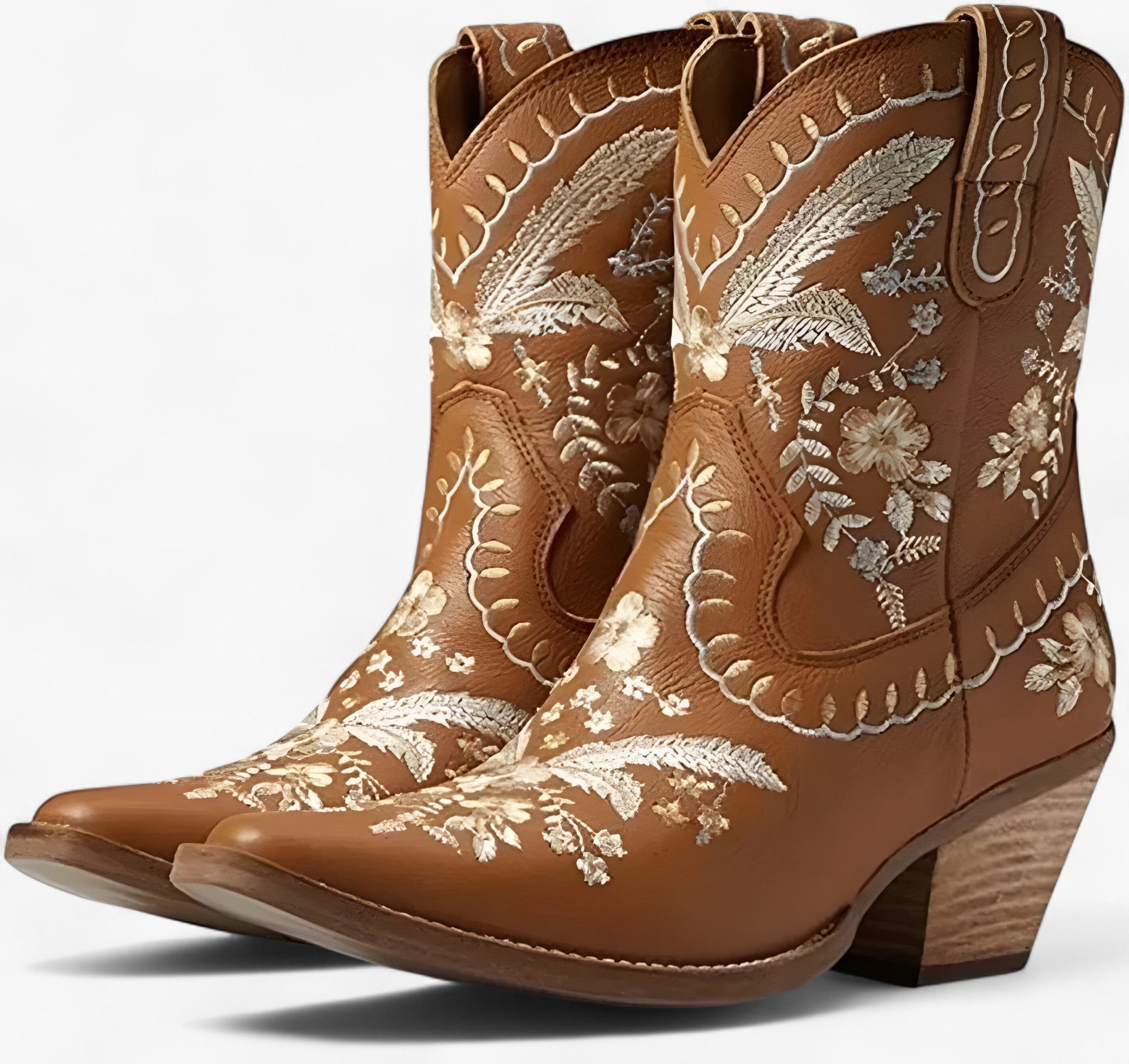 Daisy | Ruskind western støvler med bred hæl i cowgirl stil - Brun - Daisy | Ruskind western støvler med bred hæl i cowgirl stil - €25 - {{ product_tags }