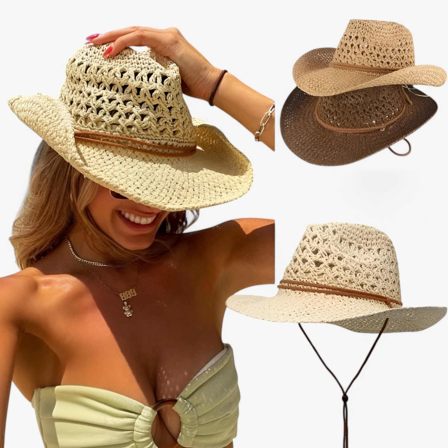 Veronica | Stilfuld & Beskyttet - Vintage Western Solhue til Damer - - women's fashion - {{ product_tags }