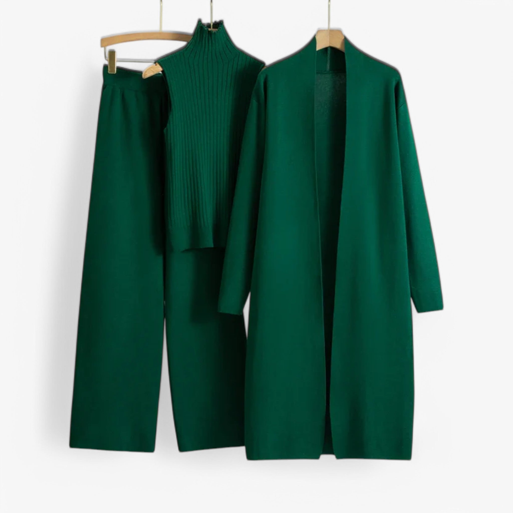 Ivy I Vintage Strikkesæt i 3 dele - Mørk grøn En størrelse - women's fashion - {{ product_tags }