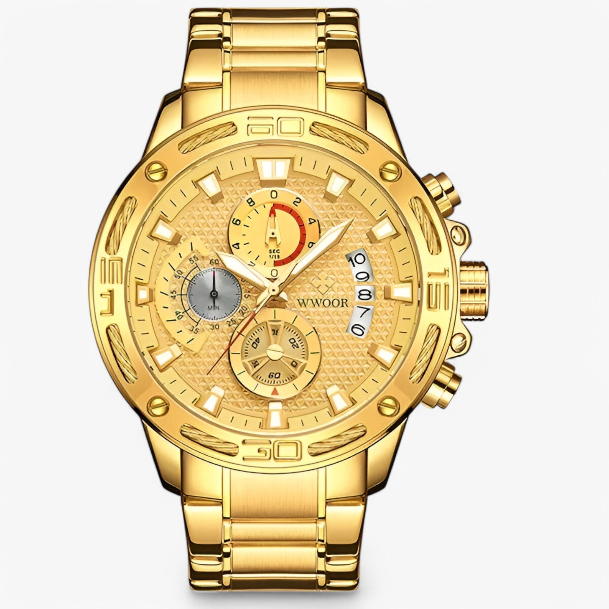 Linus | Luksus Chronograph ur lavet af rustfrit stål - guld guld - watches - {{ product_tags }