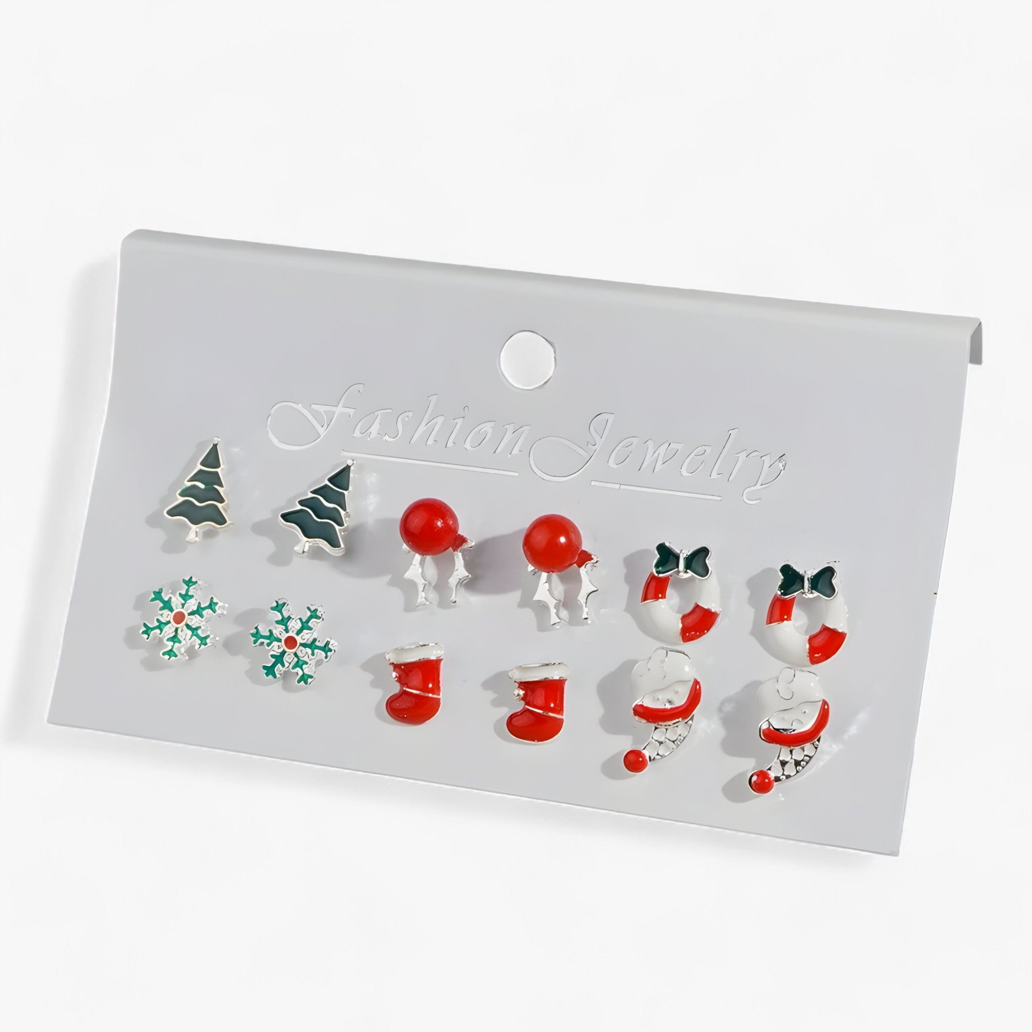 Sparkle | Sæt med 6 par juleøreringe - Glitrende design i zirkonia - 8 1 +1 GRATIS - christmas - {{ product_tags }