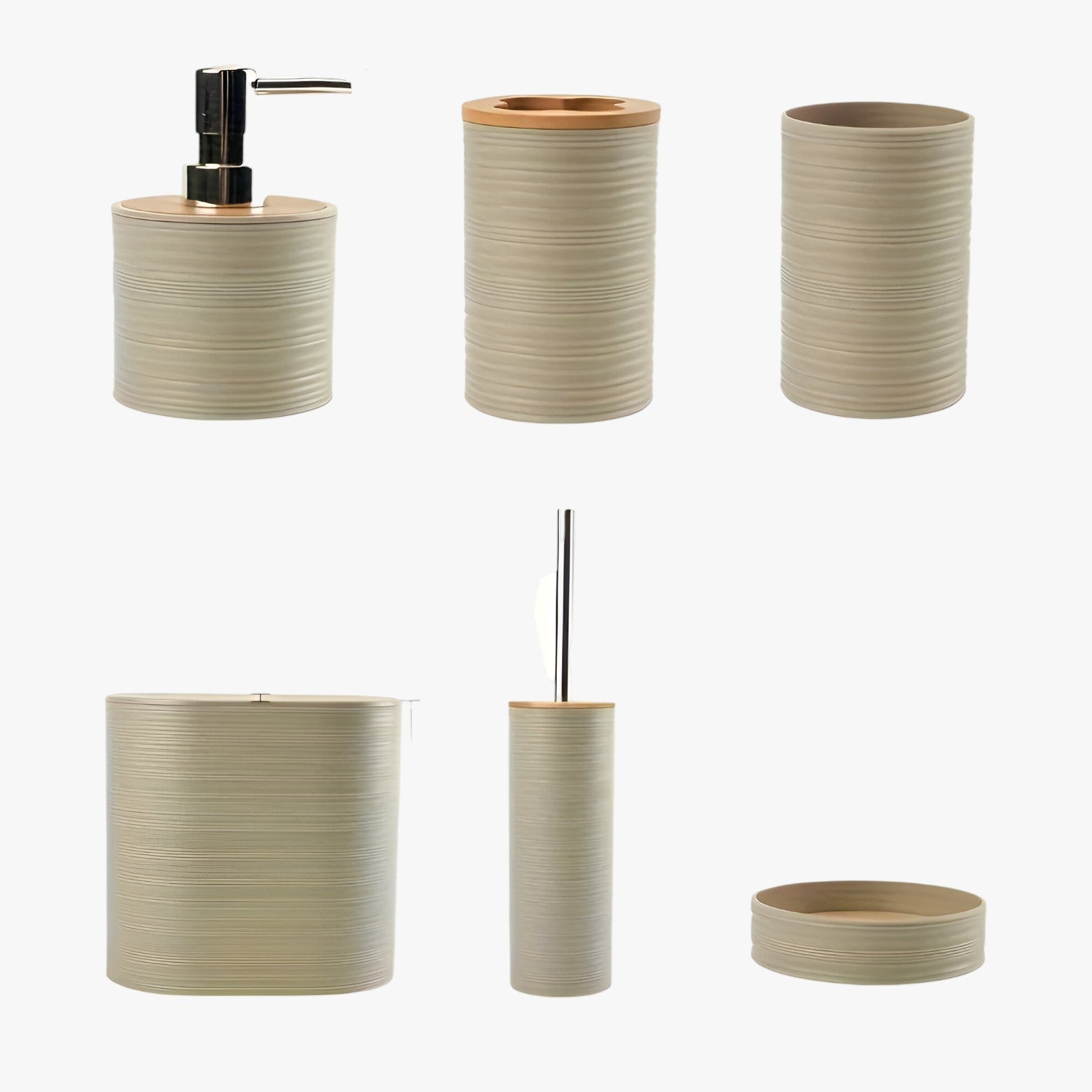 Elodie | Komplett 6-delt badeværelsessæt – Stilfuld og organiseret - - house & garden - {{ product_tags }