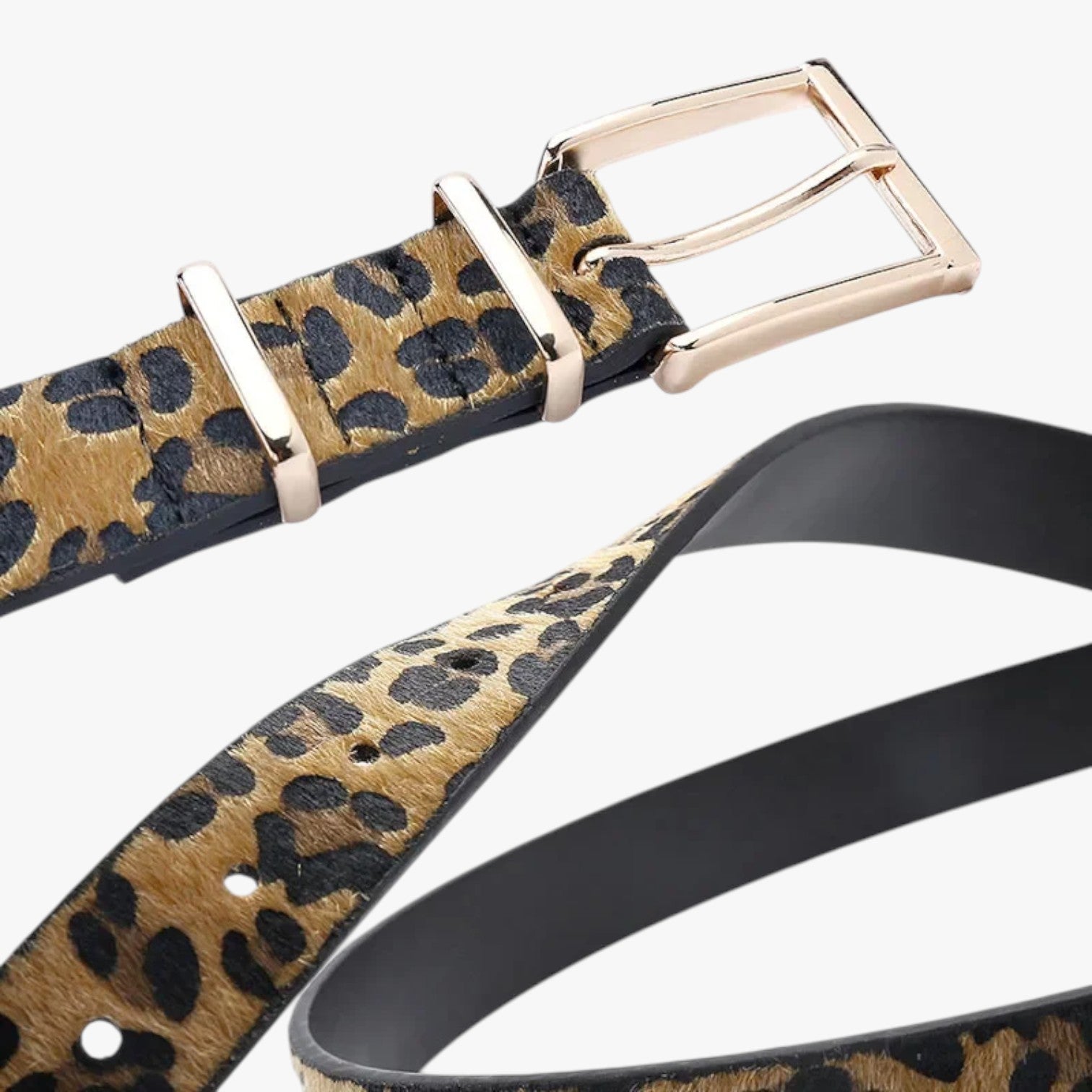Julianna | Læderegestik i Leopardmønster med Elegant Spænde - - Julianna | Læderegestik i Leopardmønster med Elegant Spænde - €25 - {{ product_tags }