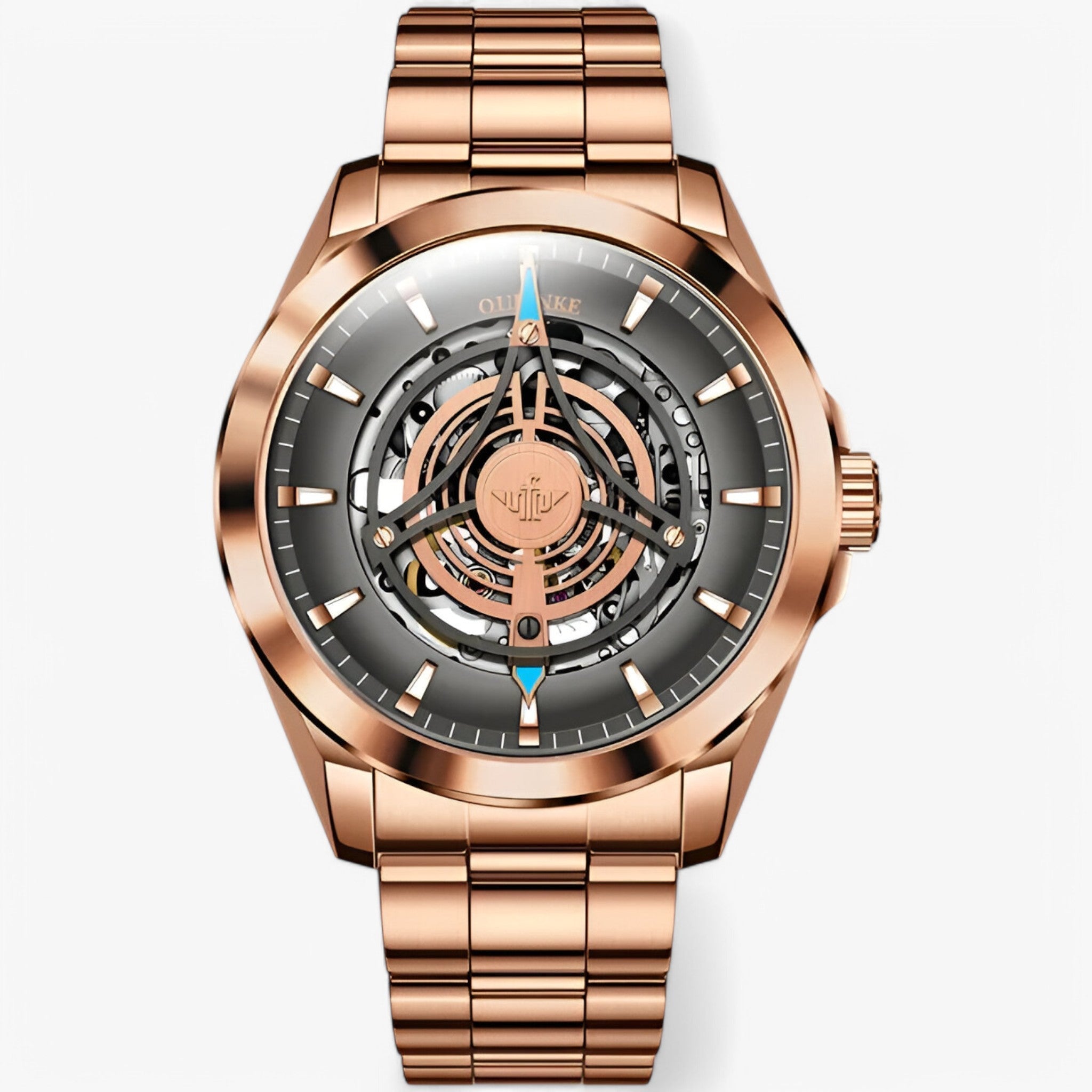 Carlitos | Mekanisk Ur med Hul Urskive - Pink grå stål - watches - {{ product_tags }