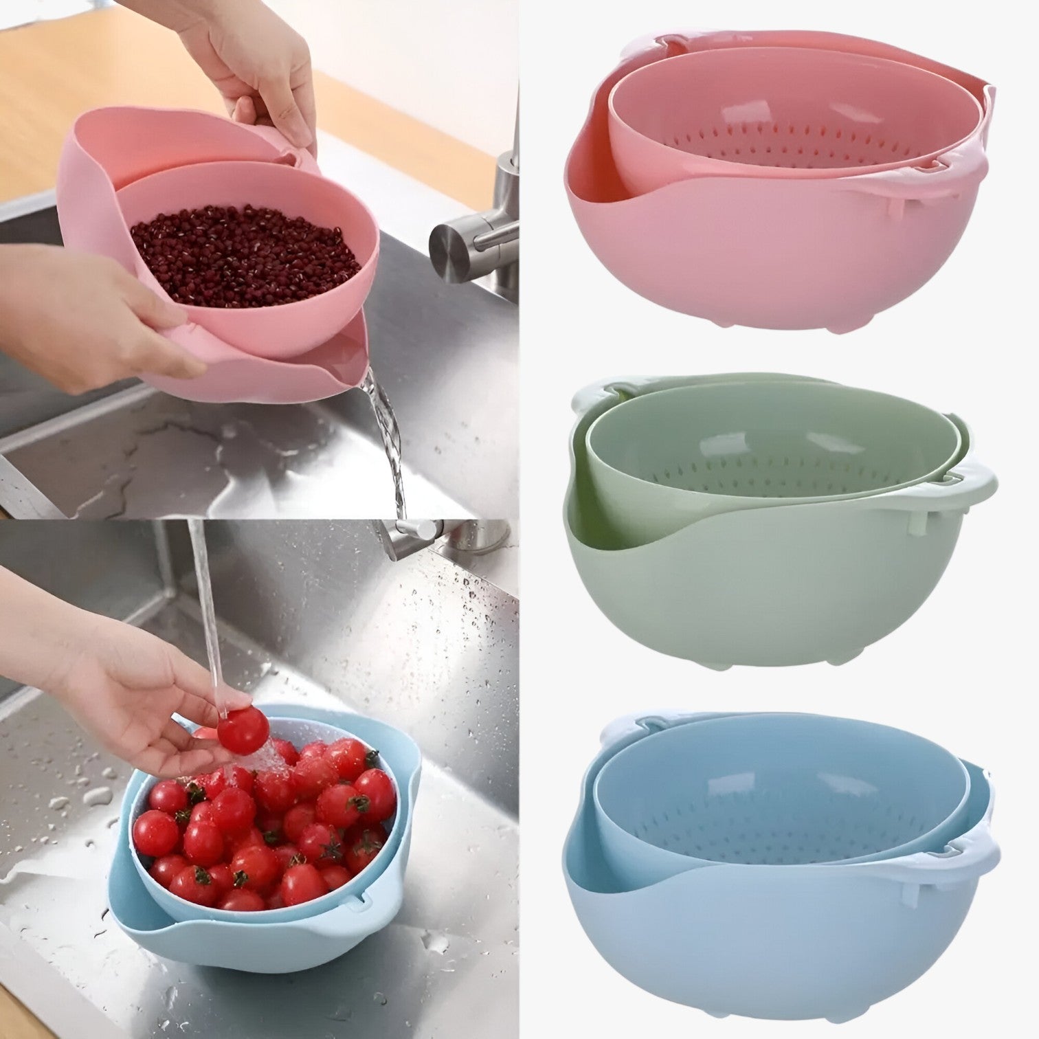 Araceli | Praktisk grøntsagsafløbsmand - Skyl og hæld uden besvær - - house & garden - {{ product_tags }