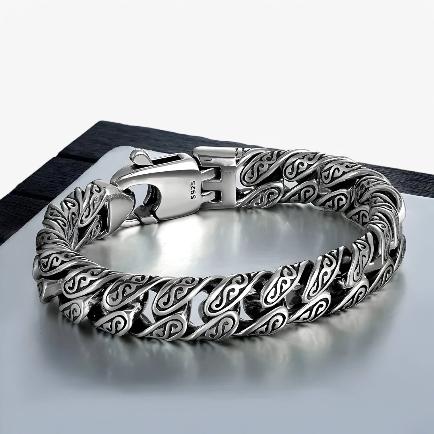 Soren | Elegant Sølvarmbånd i Høj Kvalitet med Mønster - - watches - {{ product_tags }