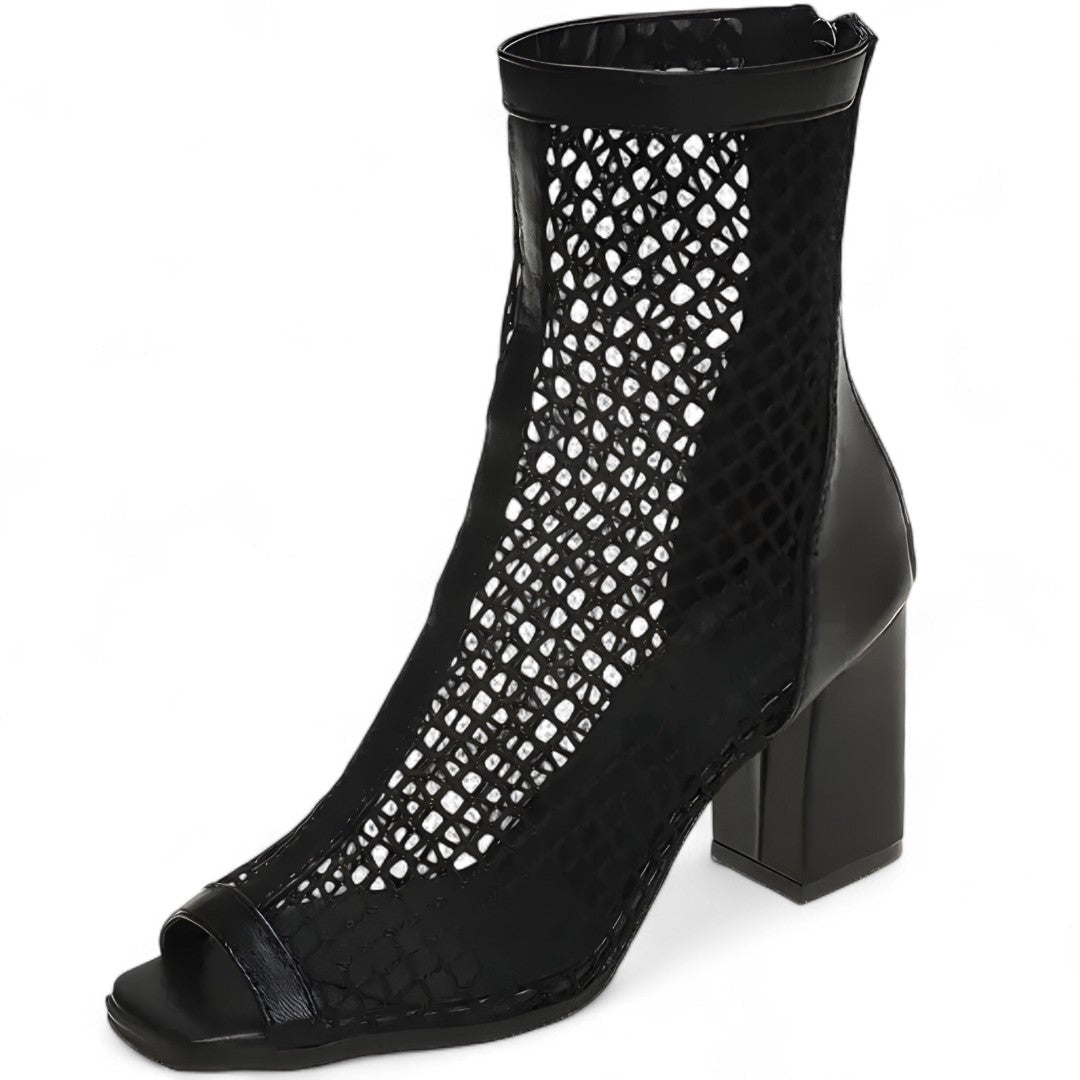 Elena | Årendsandaler med luftigt plateau-net - Sort - Elena | Årendsandaler med luftigt plateau-net - €25 - {{ product_tags }