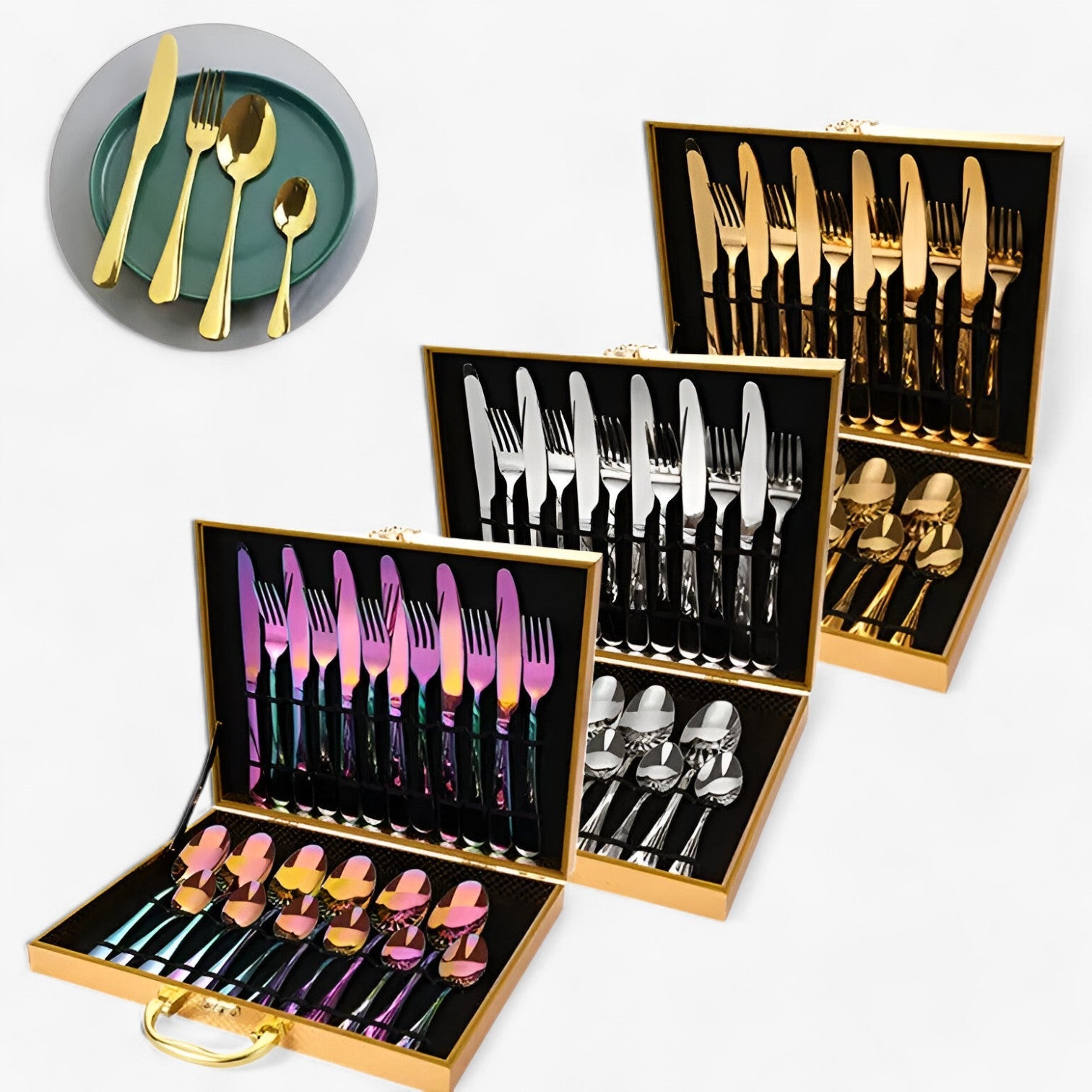 Isabel | 24-delt Bestiksæt – Stilfuldt og Holdbart Rustfrit Stål Spisebestik - - house & garden - {{ product_tags }