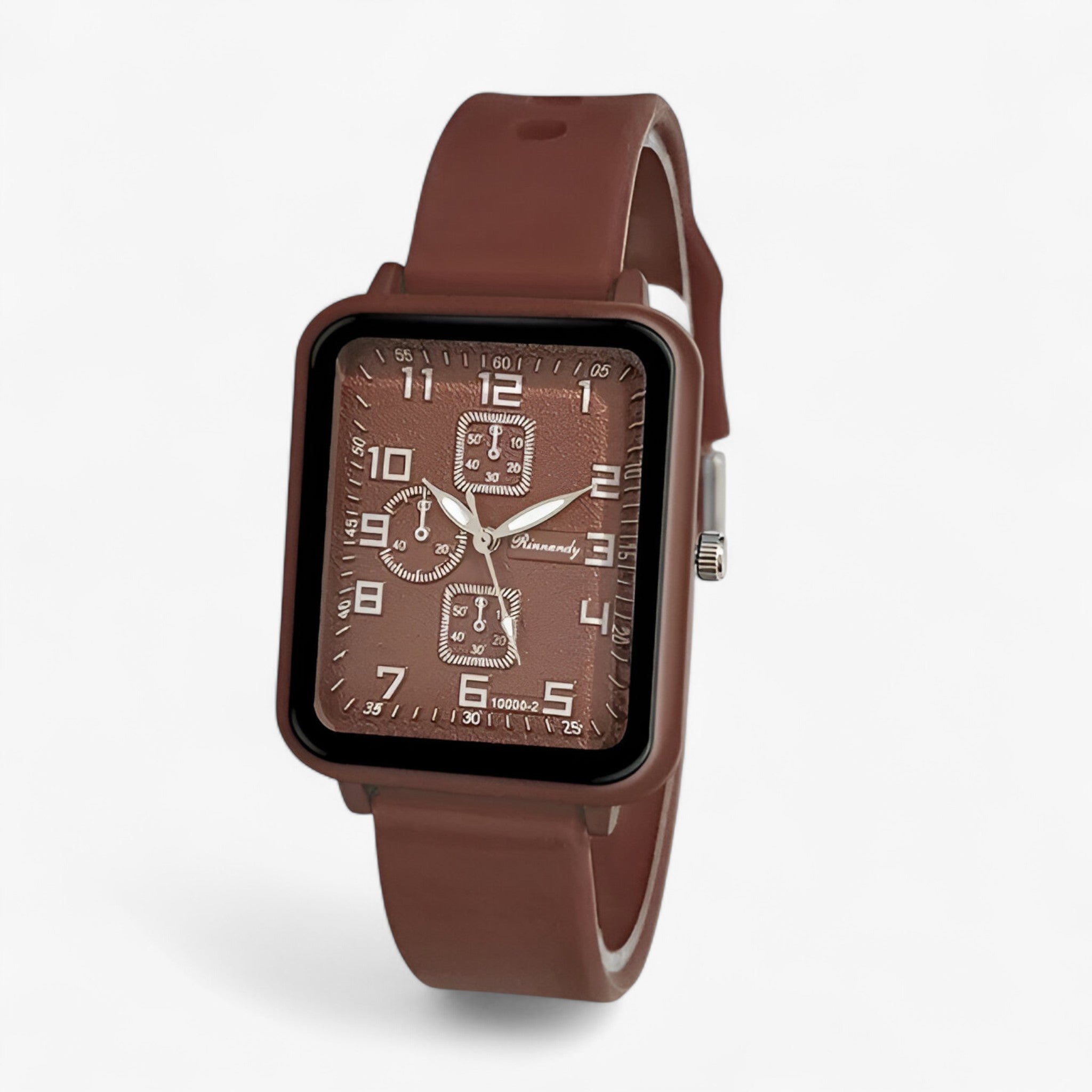 Julia | Kvarts quartz sportsur med blå silikone rem - Brun - watches - {{ product_tags }