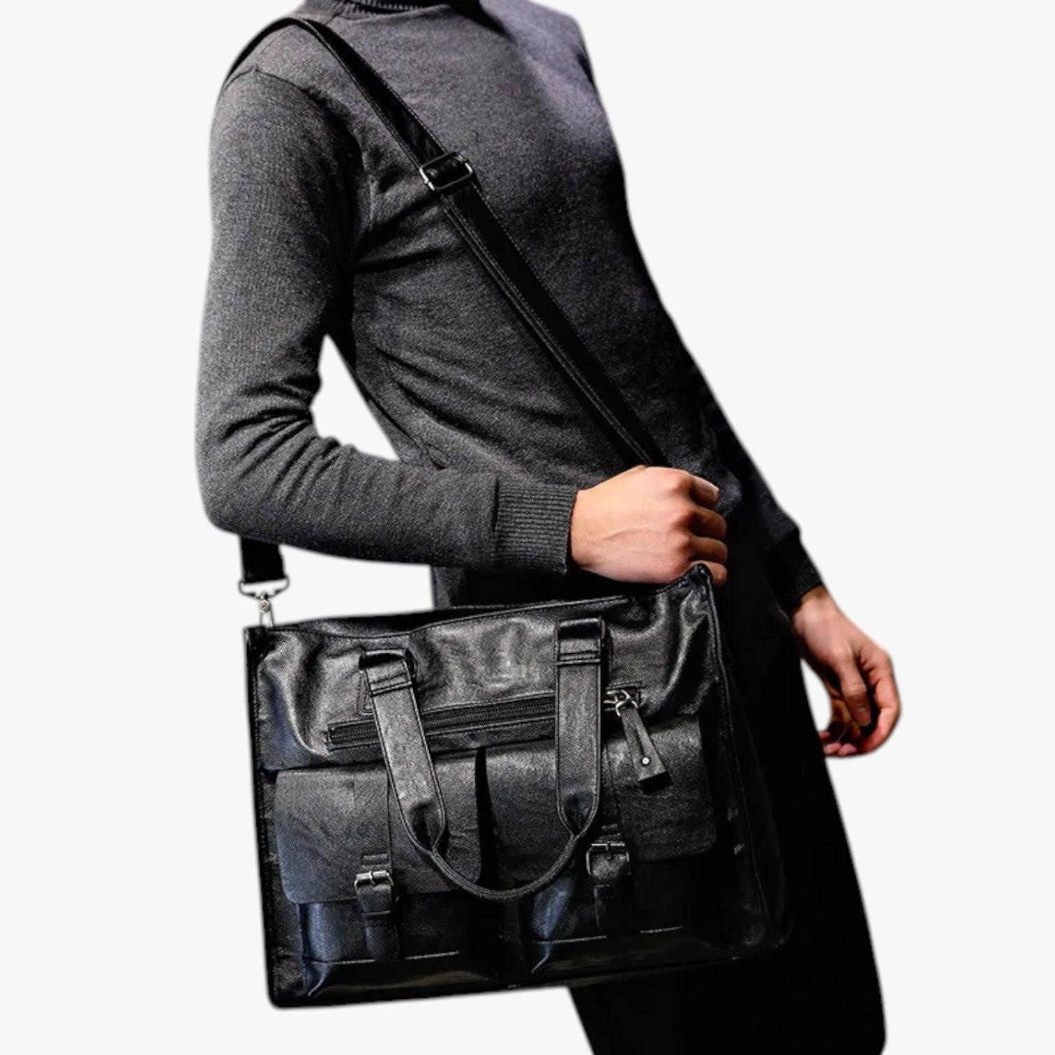 Jerry | PU-læder skuldertaske til arbejde og rejse - - men's fashion - {{ product_tags }