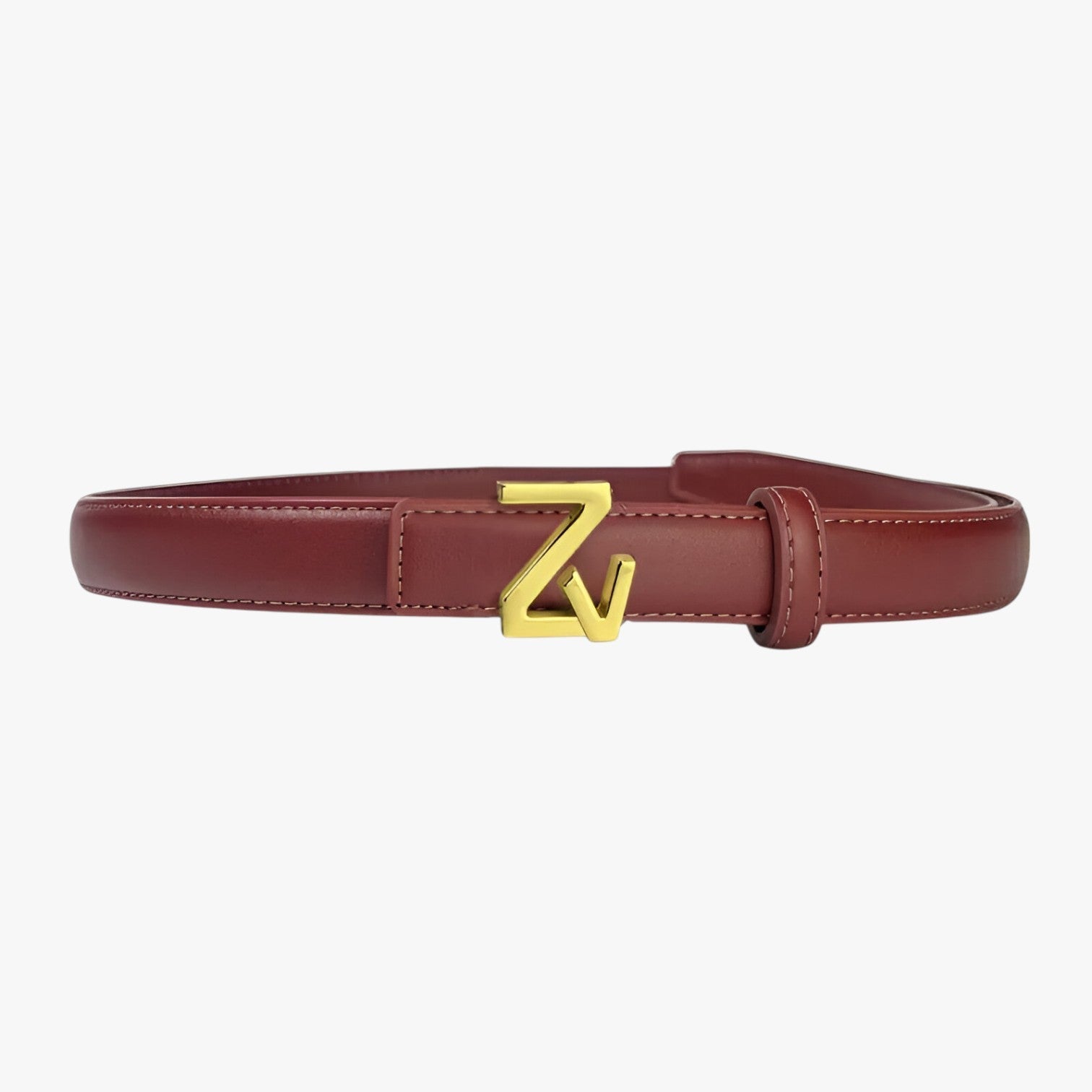 Liliana | Elegant damebælte med ZV spænde - vinsort 110cm - women's fashion - {{ product_tags }
