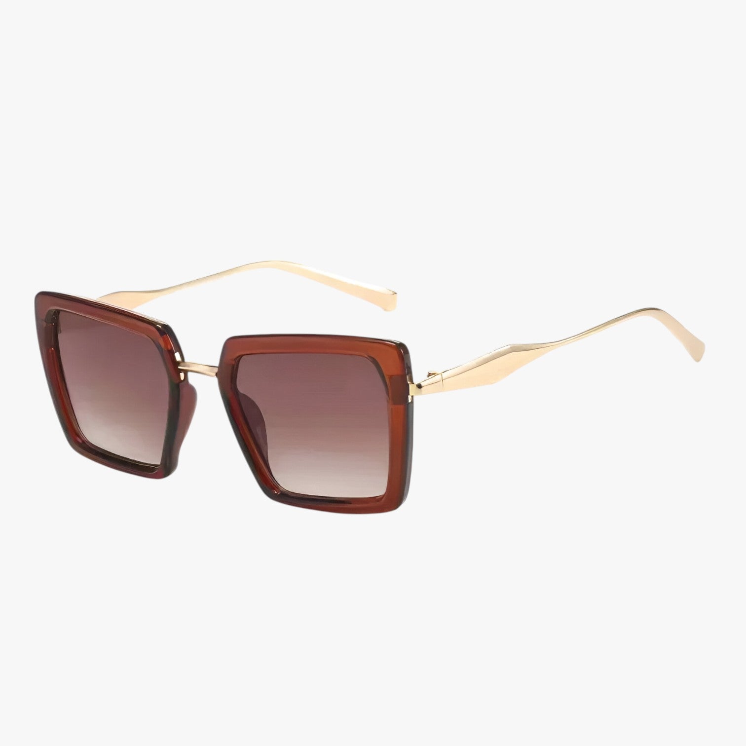 Riley | Vintage kvadratiske solbriller med mørkegrønne linser - te - women's fashion - {{ product_tags }