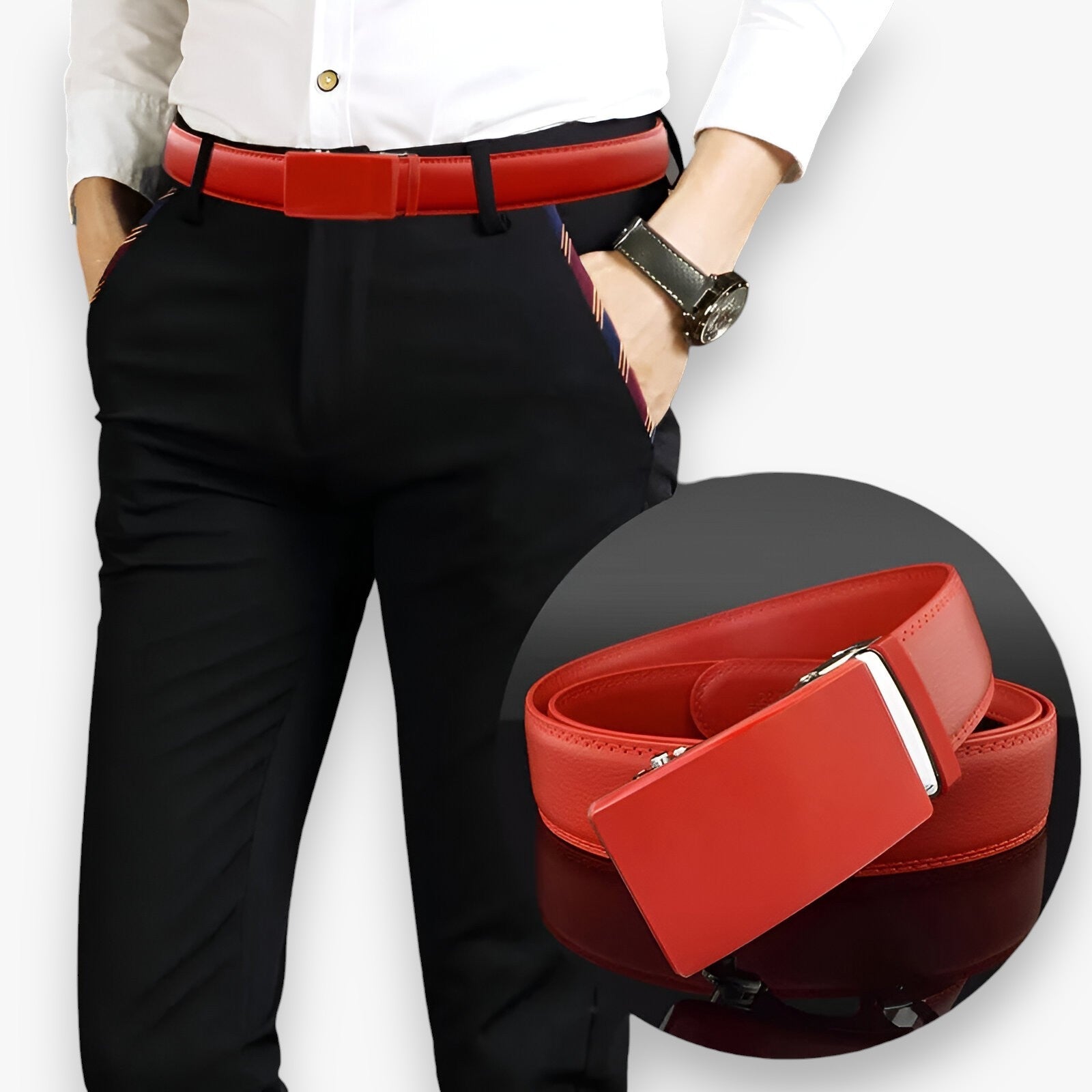 Colton | Luxe Hvid Designerbælte – Stilfuld og Holdbar - - men's fashion - {{ product_tags }