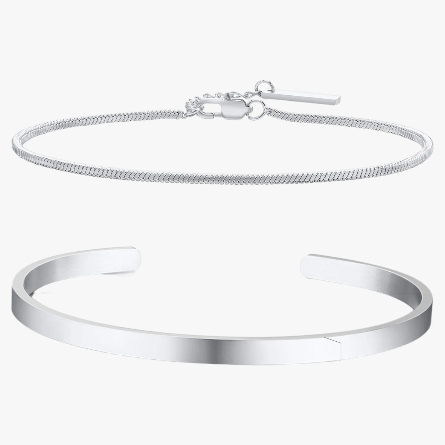 Philip | Sæt med herrearmbånd i stål med sorte detaljer - - Philip | Sæt med herrearmbånd i stål med sorte detaljer - €25 - {{ product_tags }