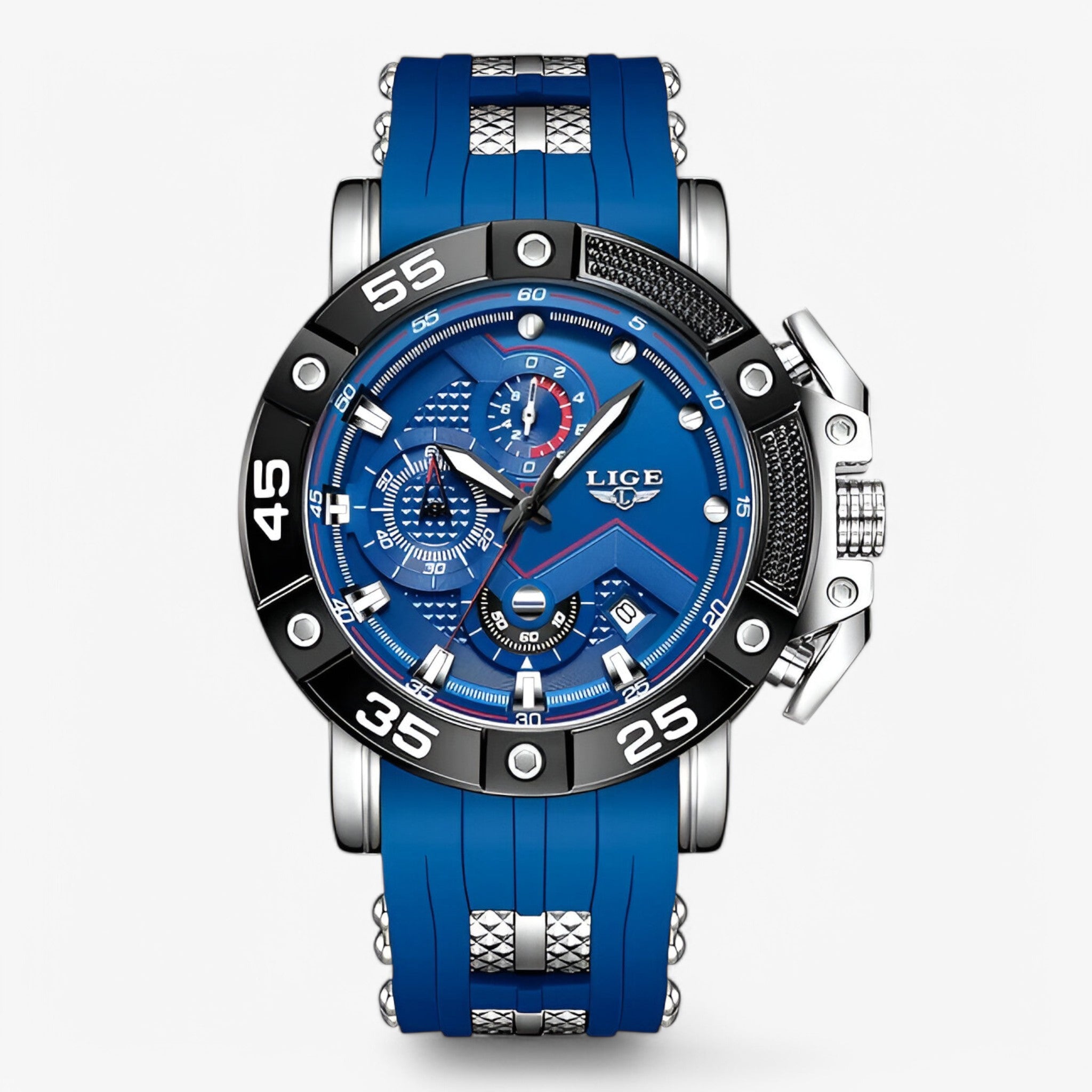 Paco | Quartz sports militær herreur - sølv blå - watches - {{ product_tags }
