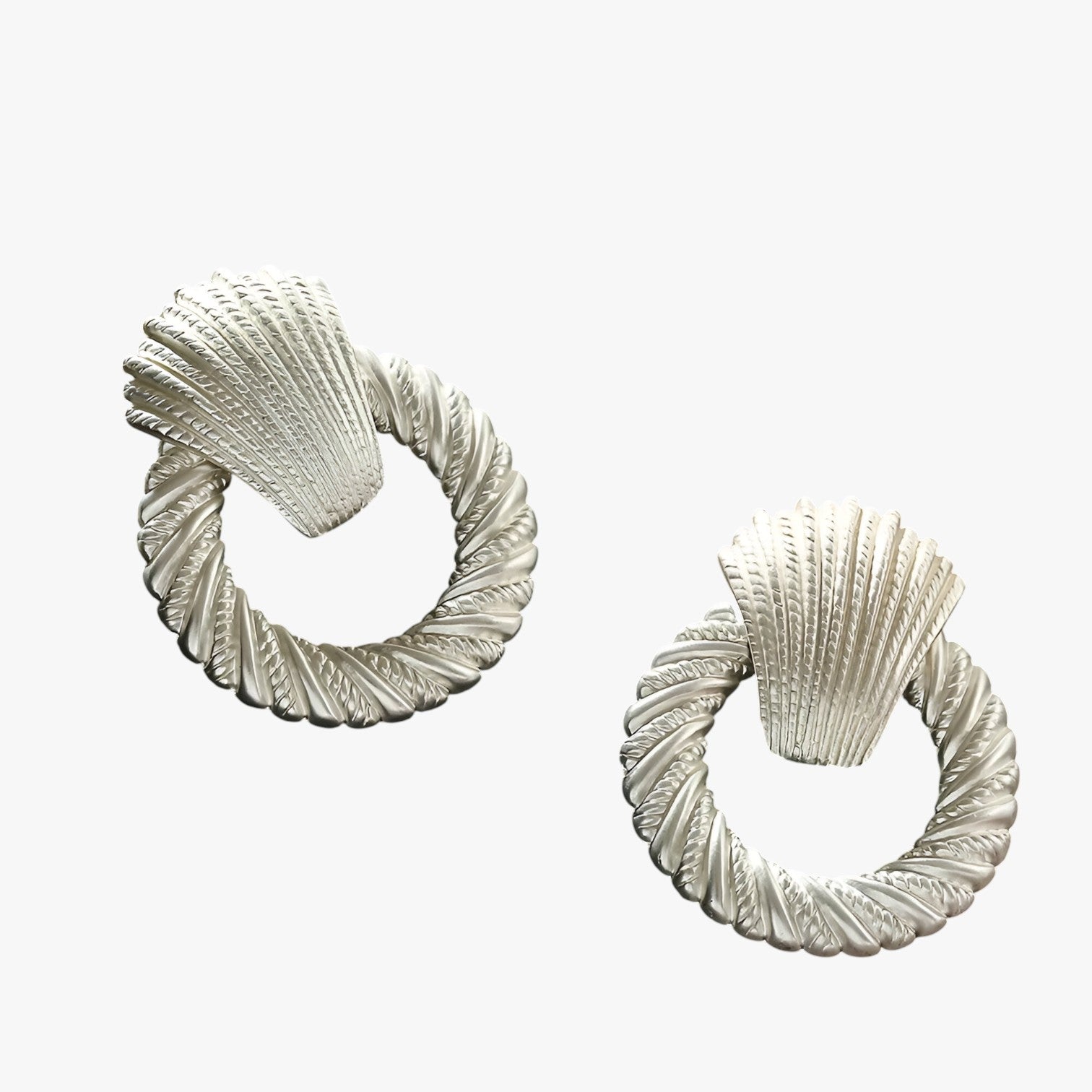 Irene | Eleganza uden piercing – Clip-øreringe med hængende vedhæng - Sølv Brun - women's fashion - {{ product_tags }
