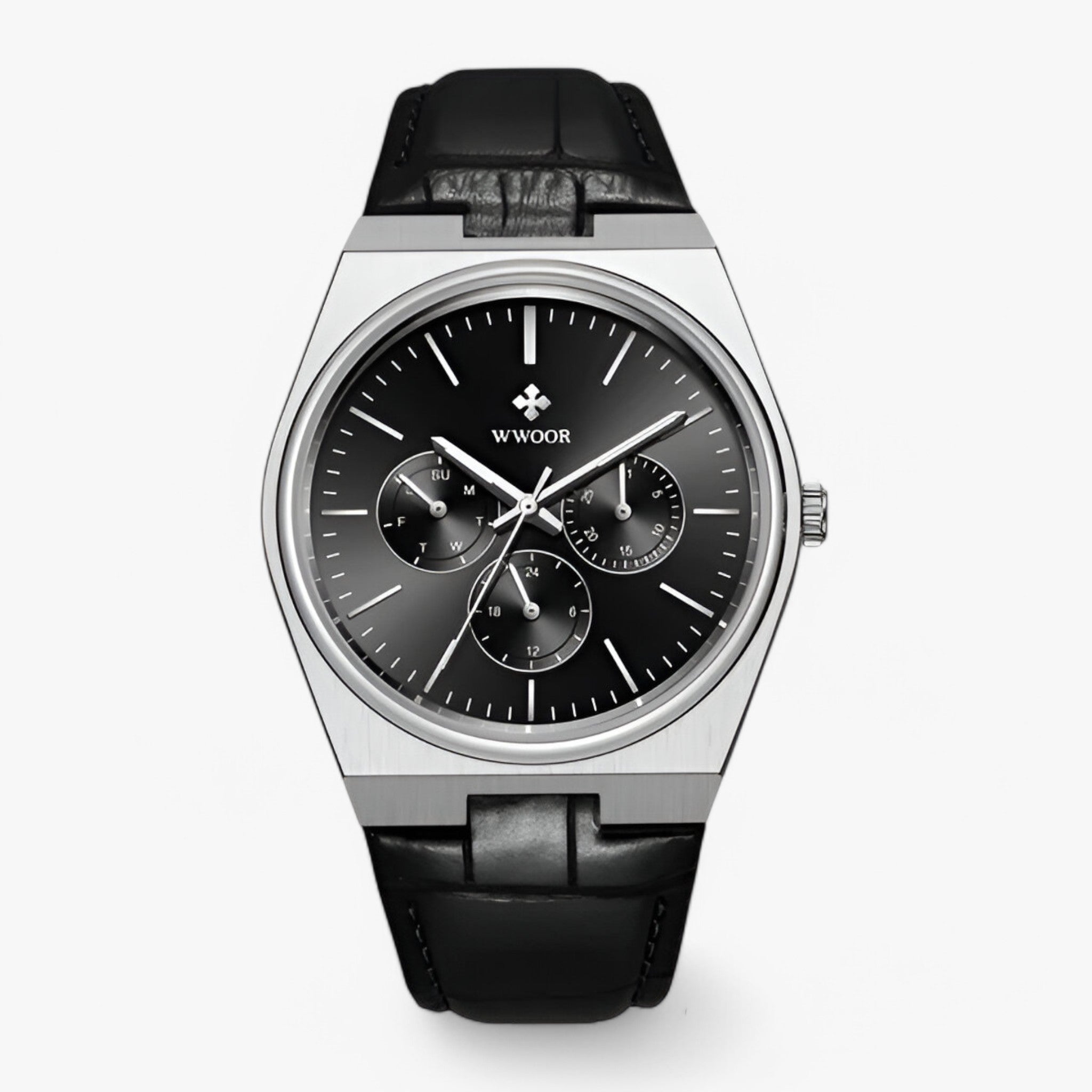 Ronan | Quartz ur lavet af stål med safirglas - sort sølv - watches - {{ product_tags }
