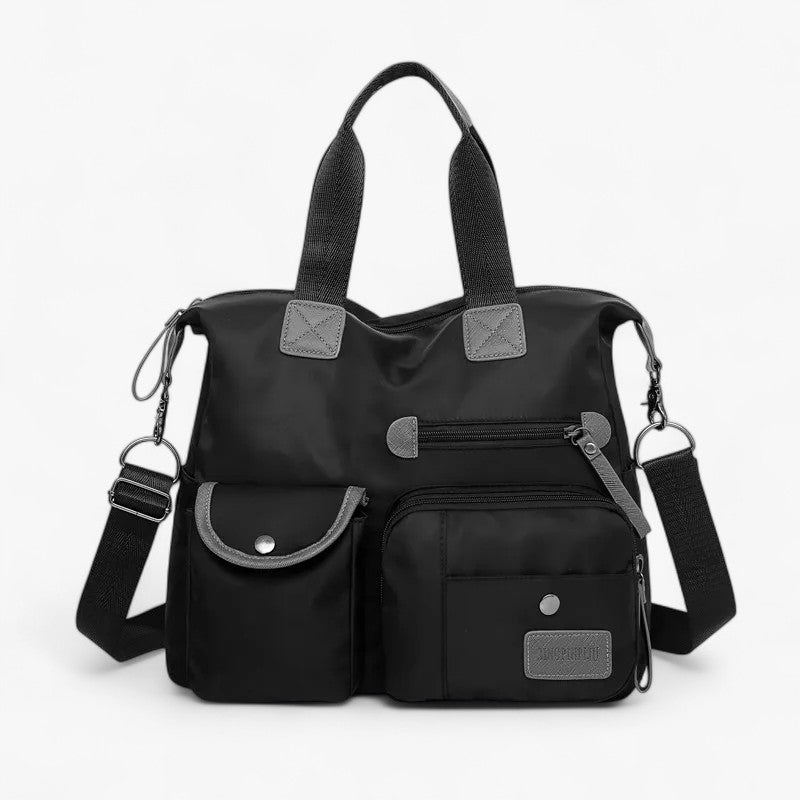 Araceli | Vandtæt Nylon Skuldertaske med Stor Kapacitet - Sort - bags - {{ product_tags }