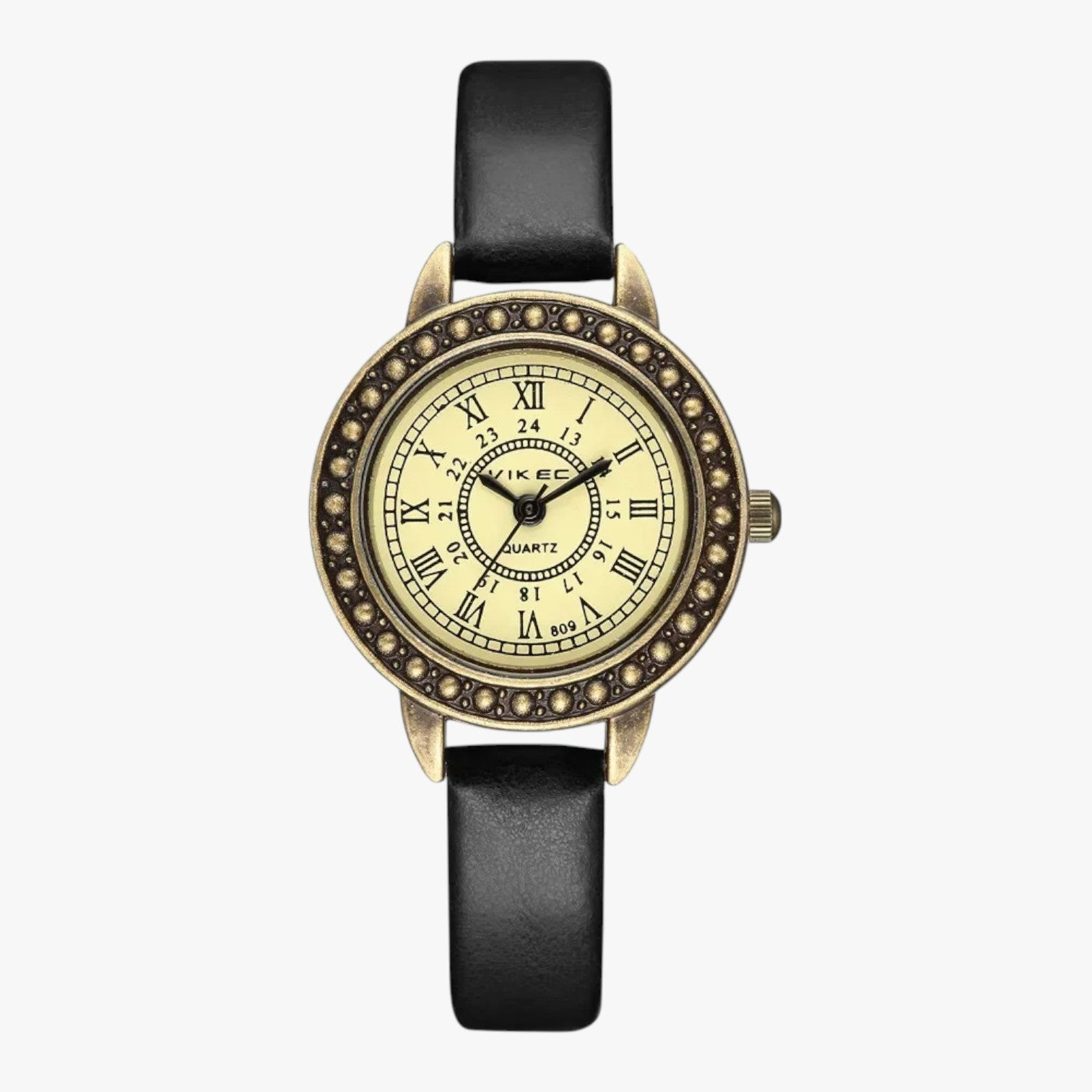 Laurel | Vintage læderur med romersk urskive - Sort - watches - {{ product_tags }