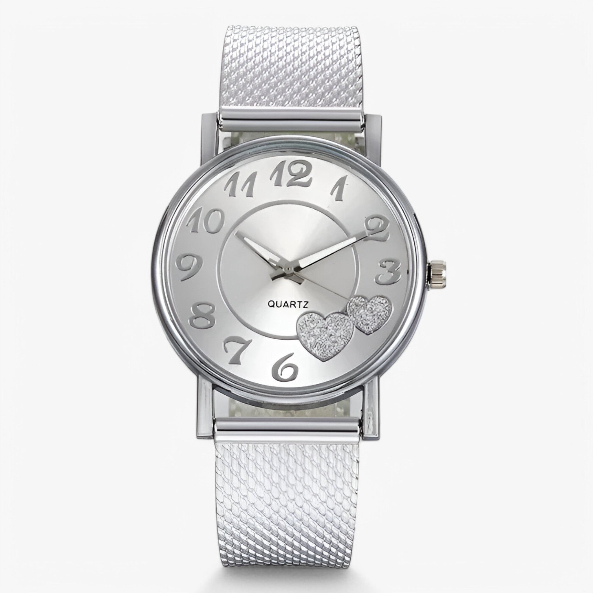 Karina | Elegant rosa guldur med hjerteformet urskive - Sølv - watches - {{ product_tags }