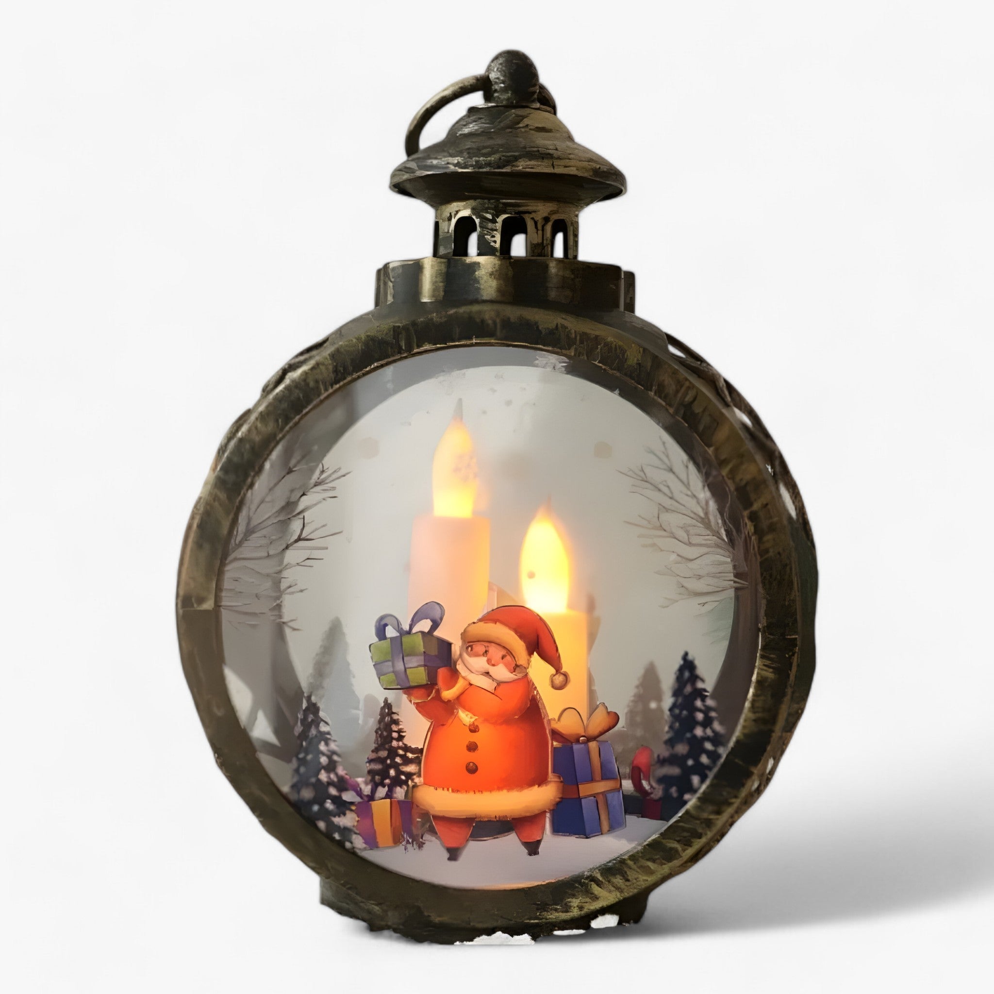 Julien | Julsnögubbelampe - LED-lys med simuleret flamme til udendørs dekoration - Stil 1 1 +1 GRATIS S 8.5x12cm - christmas - {{ product_tags }