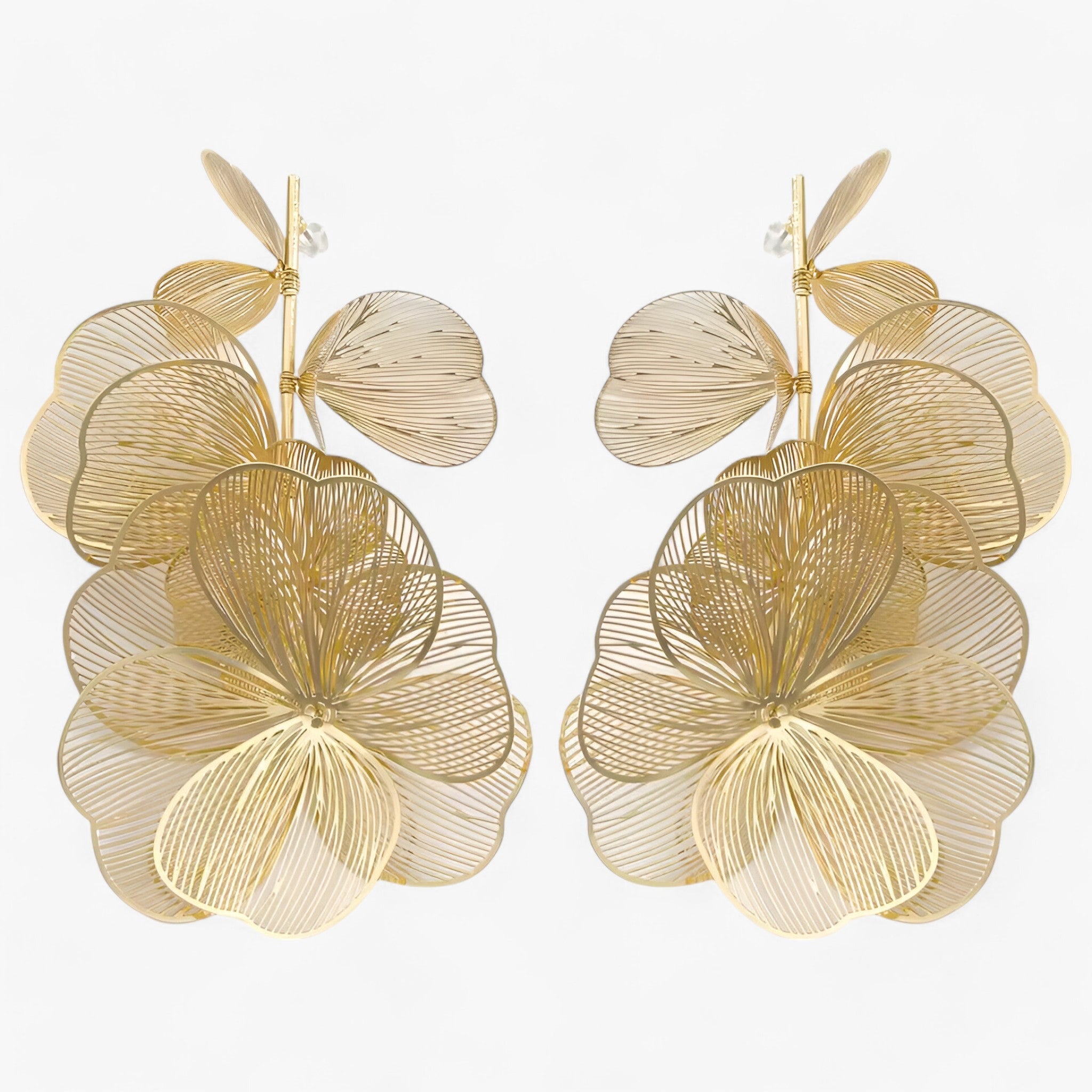 Zoë | Vintage Blomst Kwastøreringe – Elegant og Unik - Guld 1 - women's fashion - {{ product_tags }