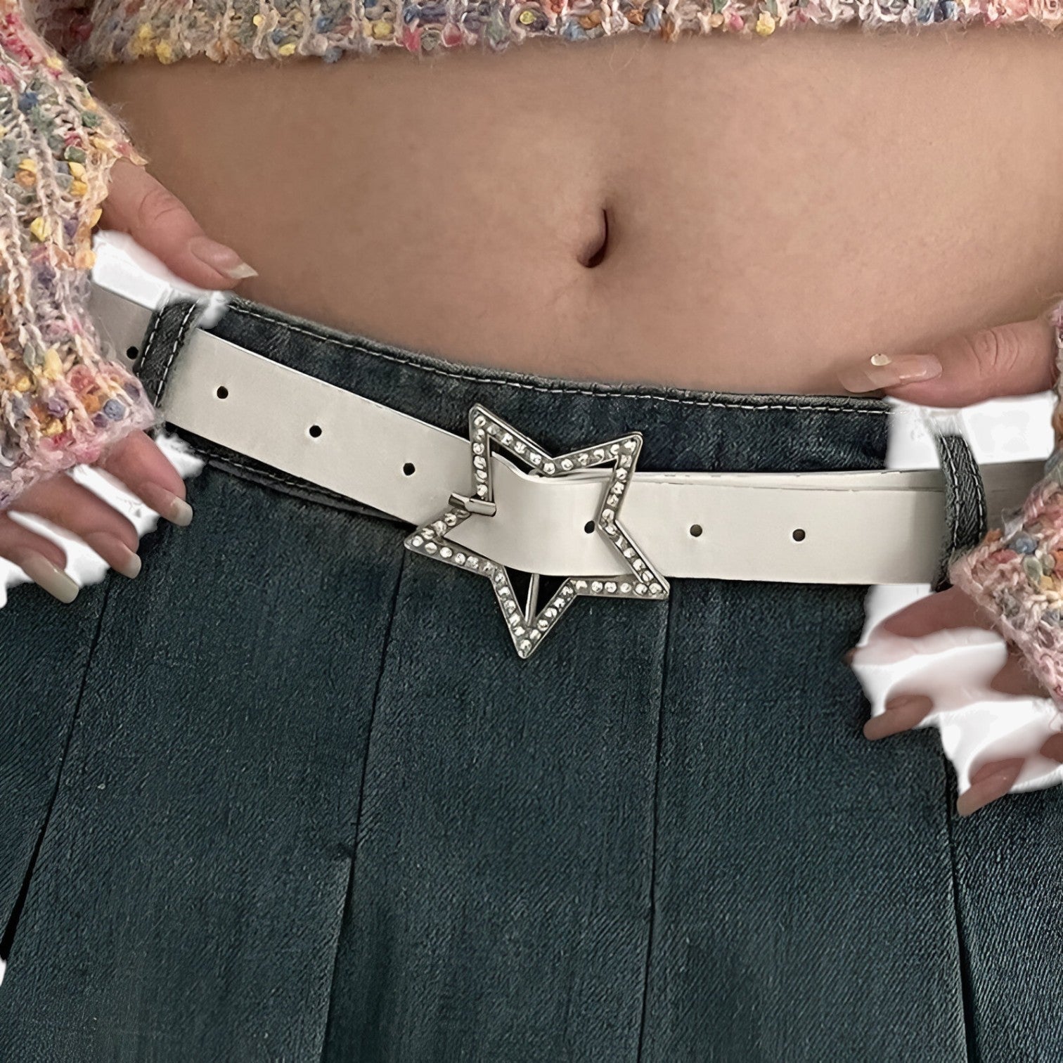 Evie | Y2K-bælte med strass til jeans - - women's fashion - {{ product_tags }