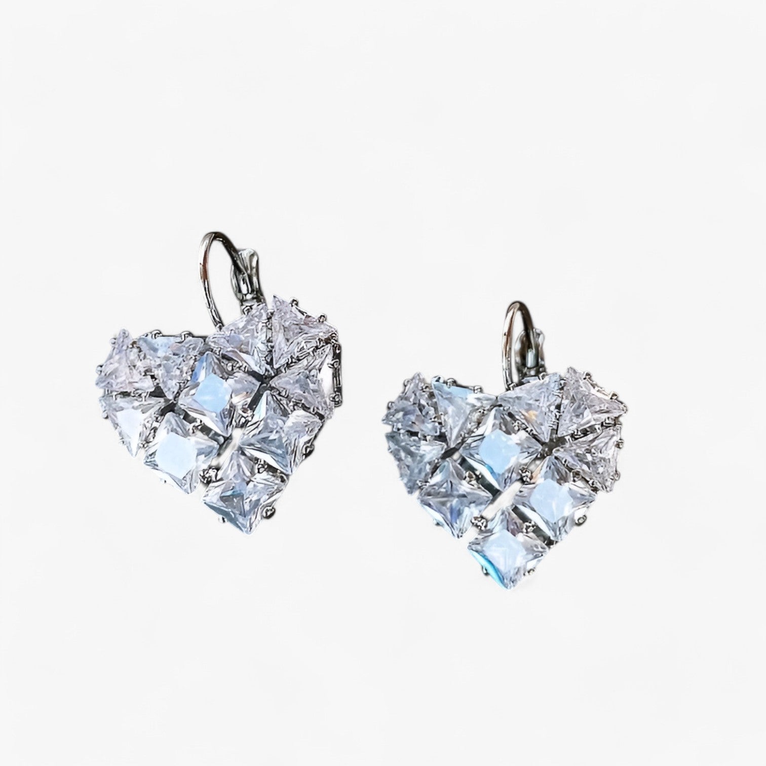Amélie | Franske luksus hjerteøreringe med zirkonia - sølv - women's fashion - {{ product_tags }