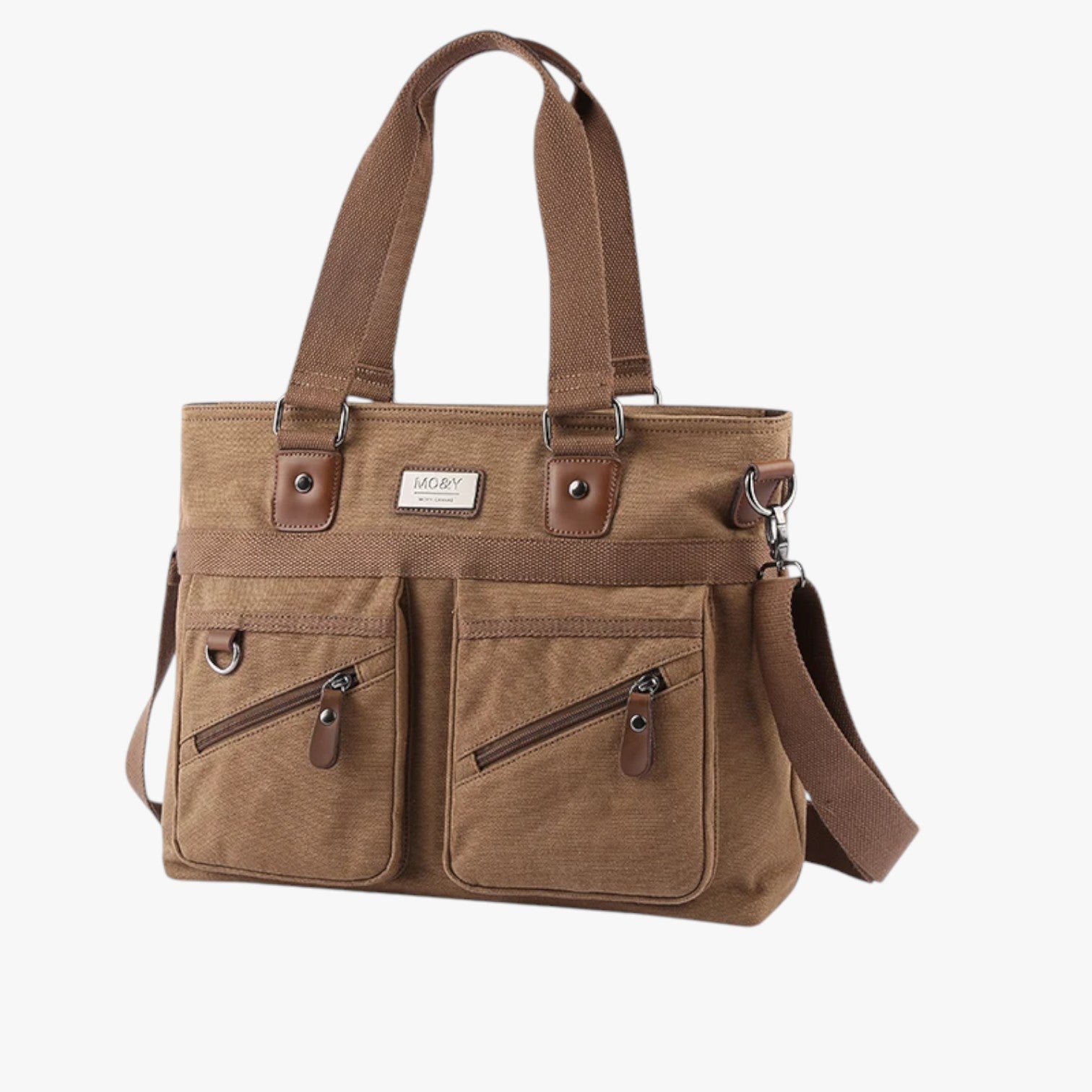 Brendan | Stilfuld og funktionel – Vintage Lærred Skuldertaske - Khaki - bags - {{ product_tags }