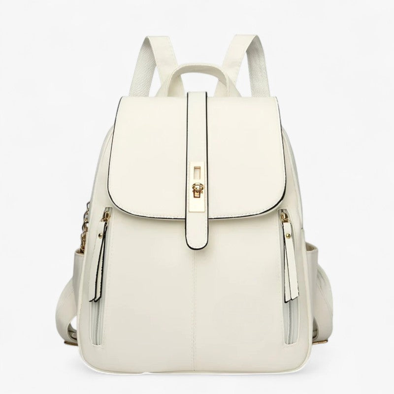 Dana | Elegant dames læder rygsæk - Perfekt til hverdag og rejser - Hvid - bags - {{ product_tags }
