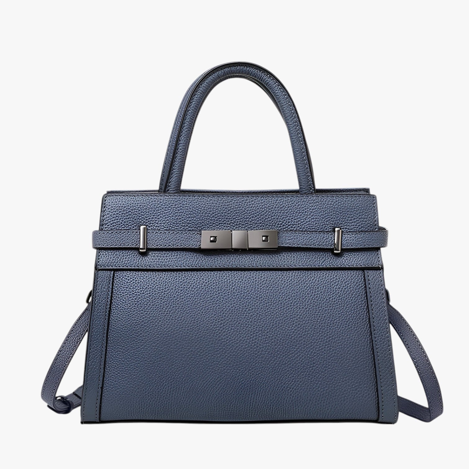 Zariyah | Bambertaske i ægte korthåret læder - Blå (20cm< Makslængde <30cm) - bags - {{ product_tags }