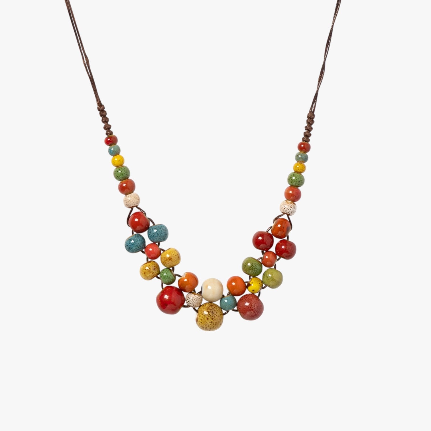 Talia | Farverig håndlavet keramik halskæde – Unik boho-udtalelse - - women's fashion - {{ product_tags }