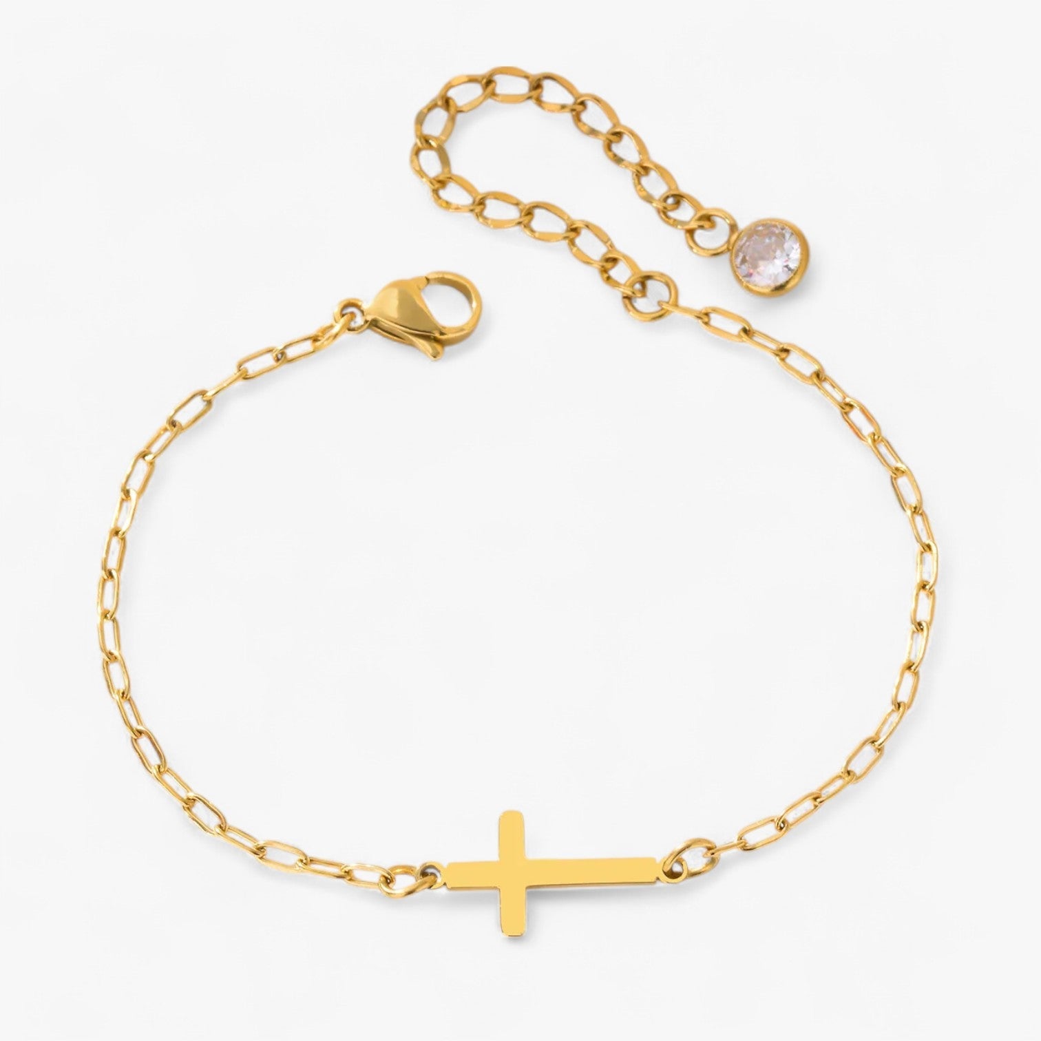Elisa | Armbånd med kors i rustfrit stål – Vandtæt elegance - guld - Elisa | Armbånd med kors i rustfrit stål – Vandtæt elegance - €25 - {{ product_tags }