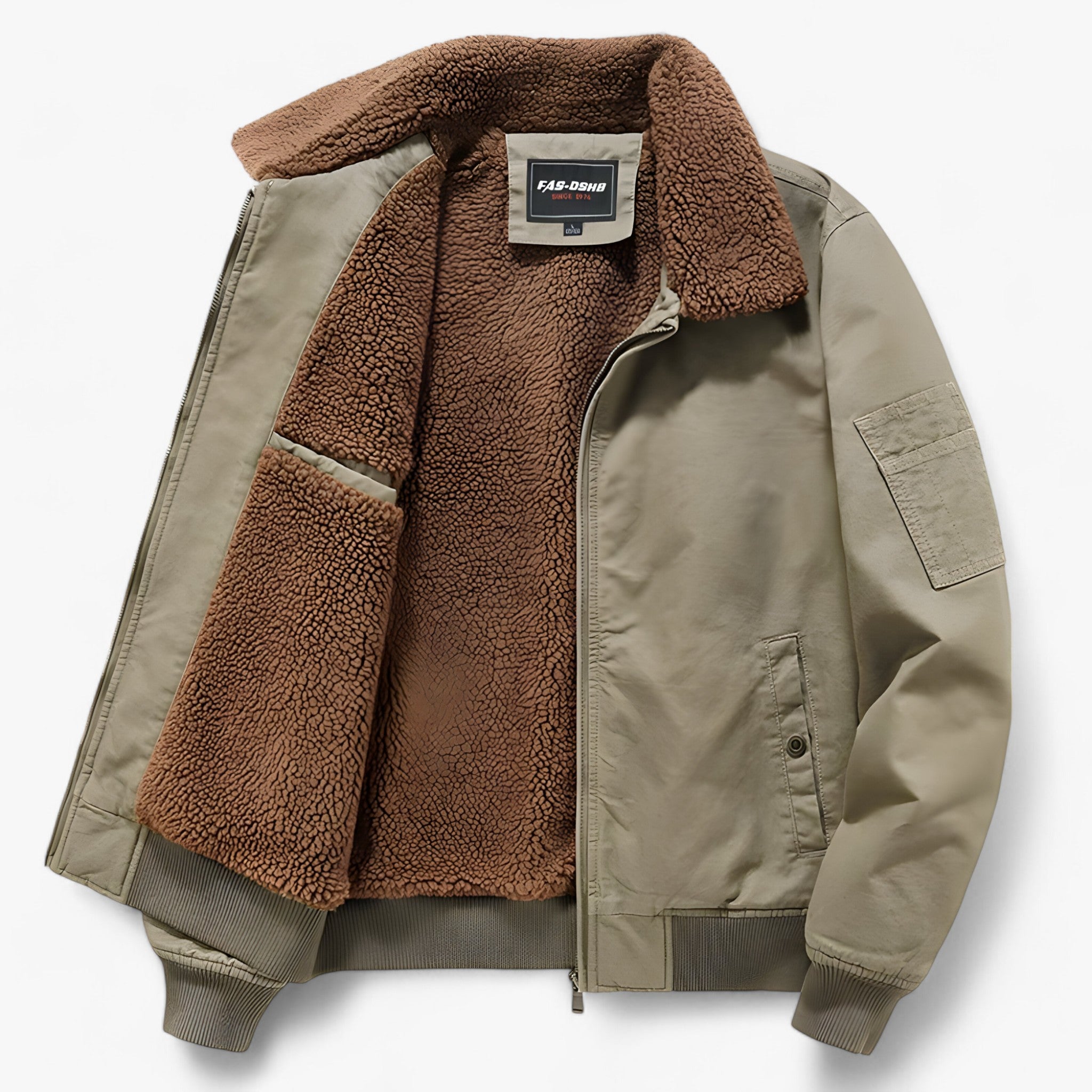 Liam | Vinter Taktisk Jakke med Fleece og Pelskrave - Khaki - winter - {{ product_tags }