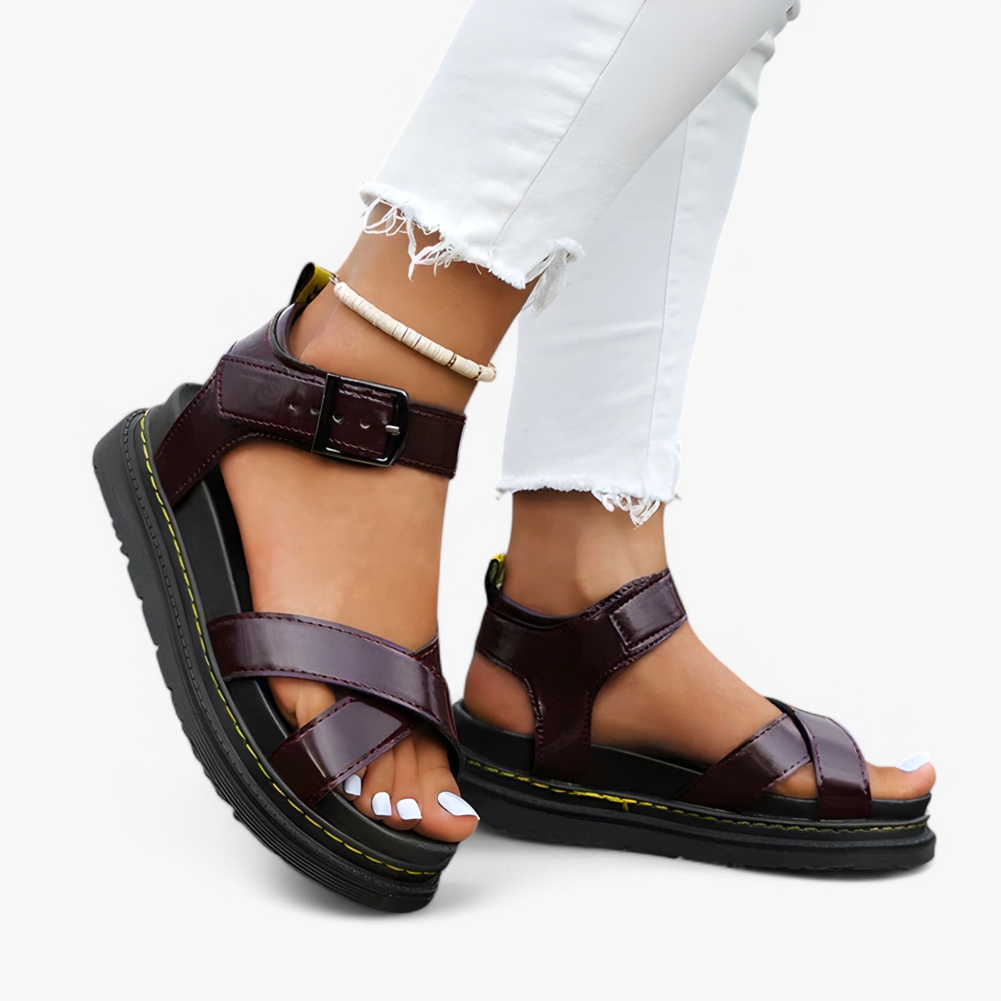 Anna - Ortopædiske sandaler til kvinder - Bordeaux rød - Anna - Ortopædiske sandaler til kvinder- €25 - {{ product_tags }