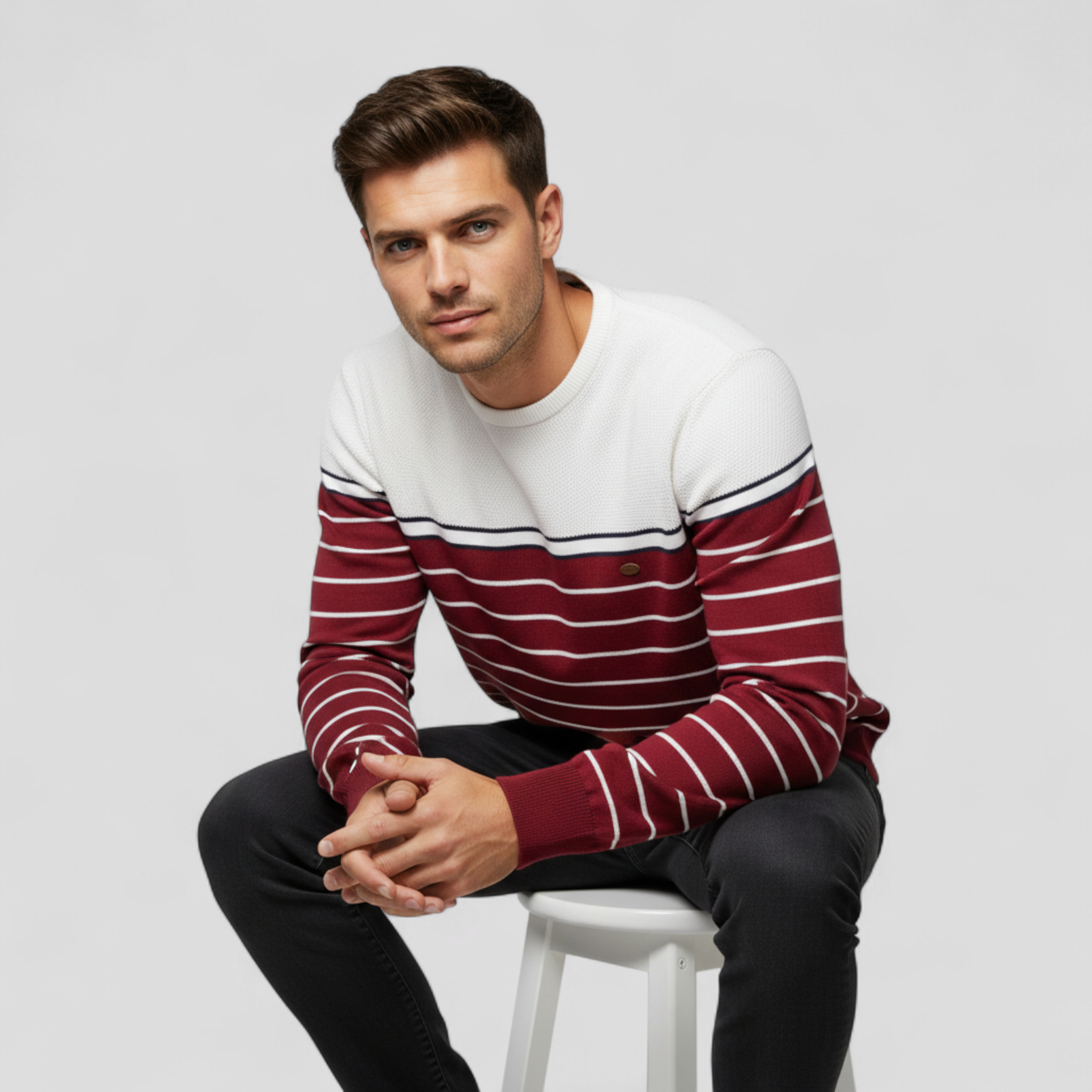 Calvin | Efterårsstribet premium sweater varm, elastisk og med perfekt stil - - Calvin | Efterårsstribet premium sweater varm, elastisk og med perfekt stil - €25 - {{ product_tags }