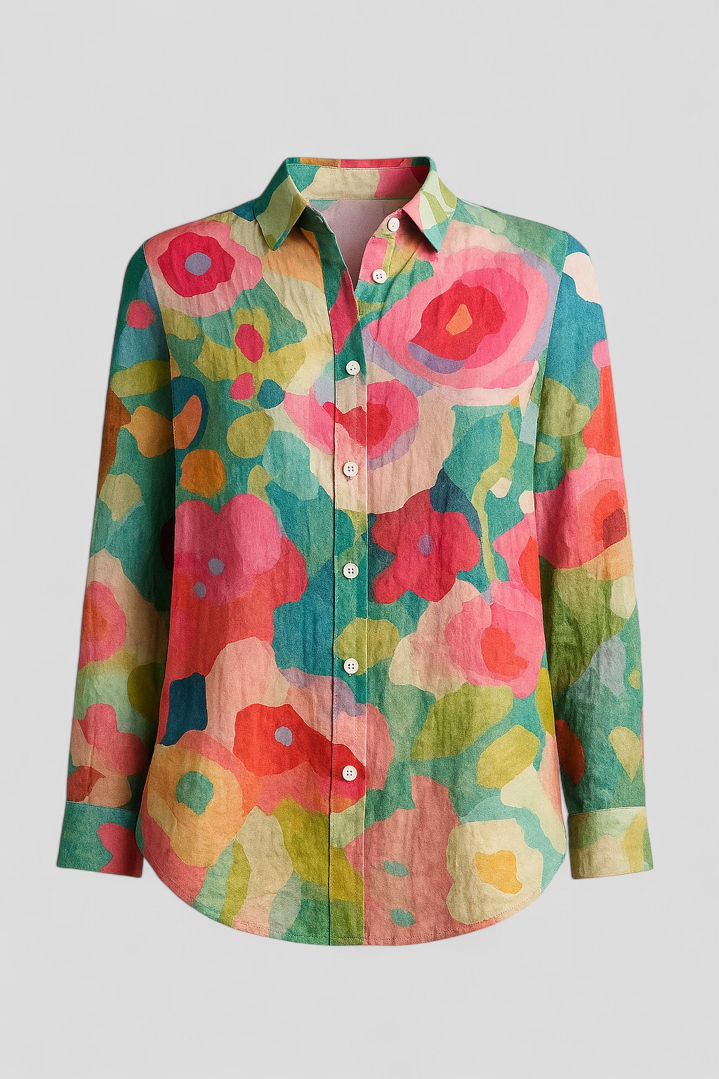Norah | Skjortebluse Dame med Unik Farverig Print - Blandet - Bluser - {{ product_tags }