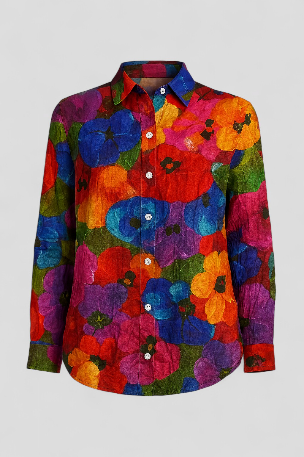 Norah | Skjortebluse Dame med Unik Farverig Print - Blanding 2 - Bluser - {{ product_tags }