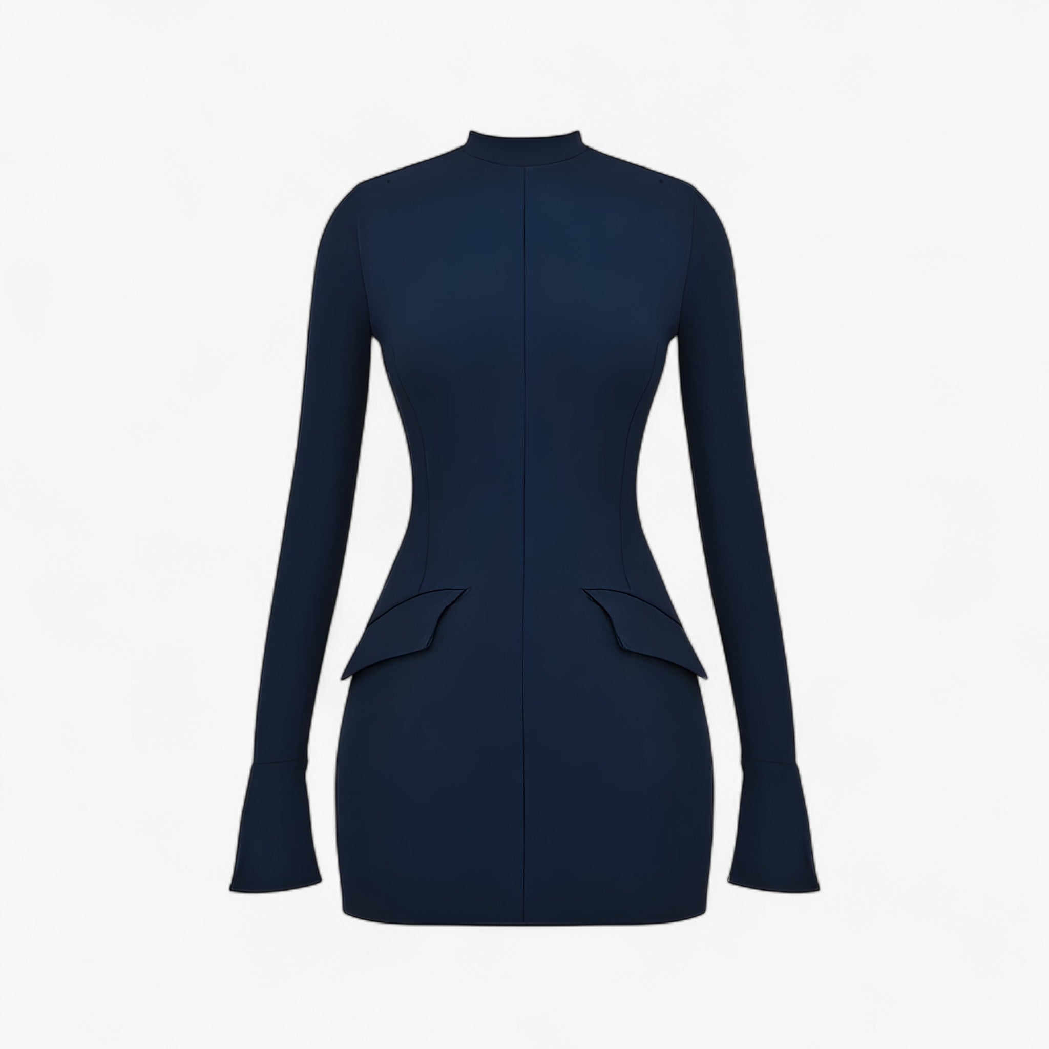 Fallon | Elegant skulptureret kjole - navy blå - women's fashion - {{ product_tags }