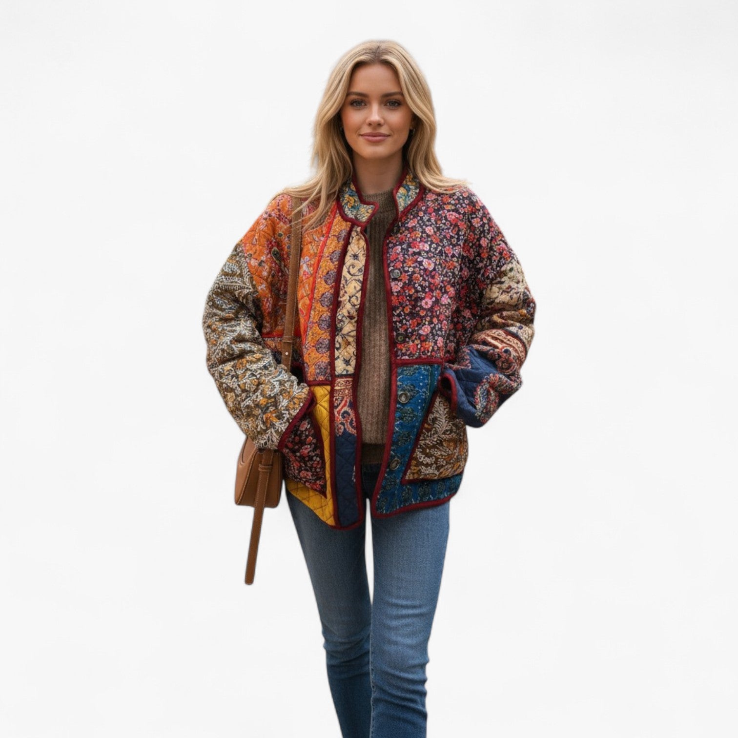 Sofie | Vinterjakke Dame med Blomstret Design - - Kvinders Jakker - {{ product_tags }