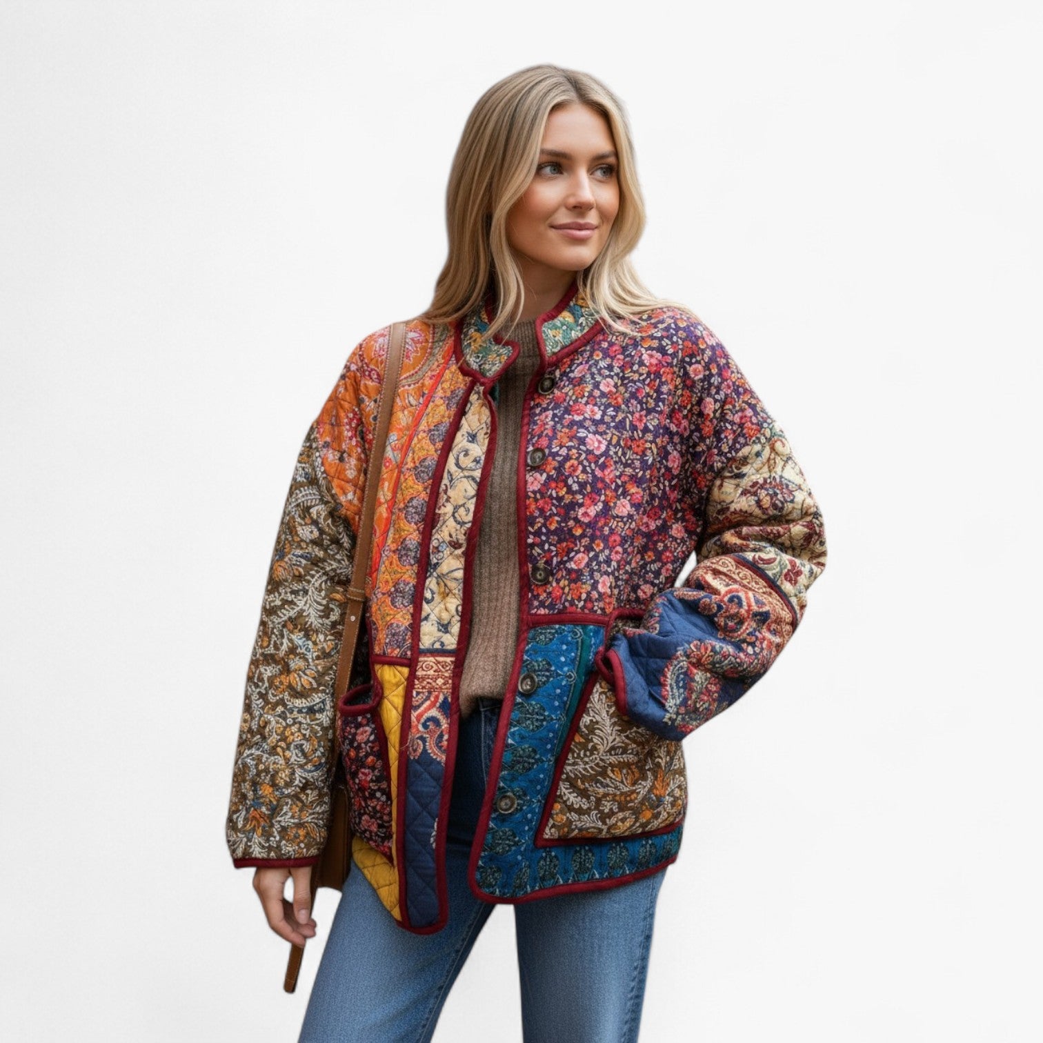 Sofie | Vinterjakke Dame med Blomstret Design - - Kvinders Jakker - {{ product_tags }