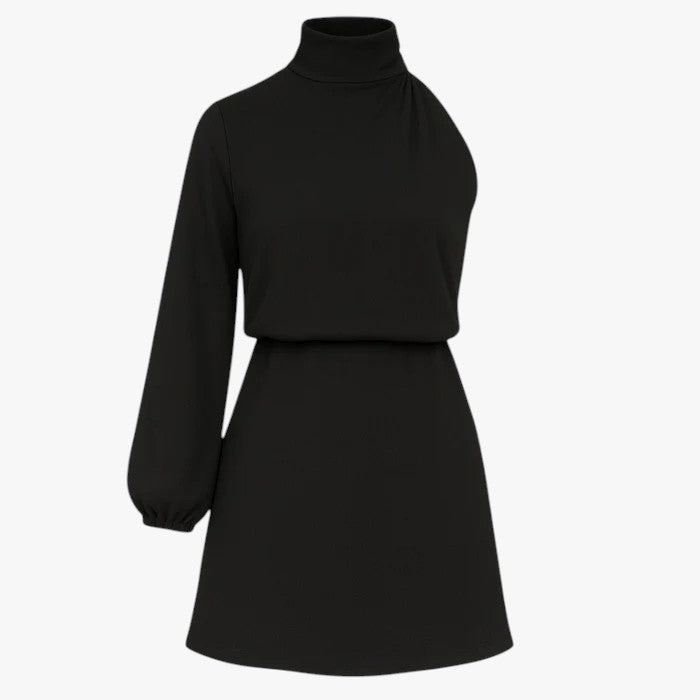 Merzia | Kvinders Elegant Monospalla Kjole - Sort - Kjoler - {{ product_tags }